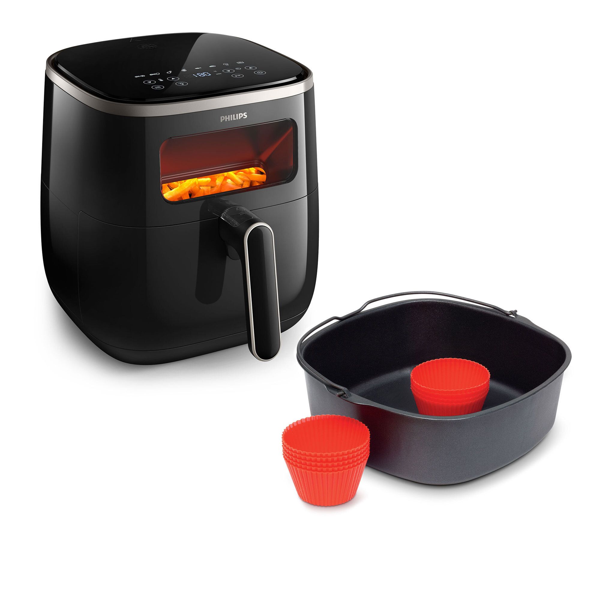 Philips HD9257/80
Airfryer con finestra
+ Accessorio cestello
con 9 stampi muffin