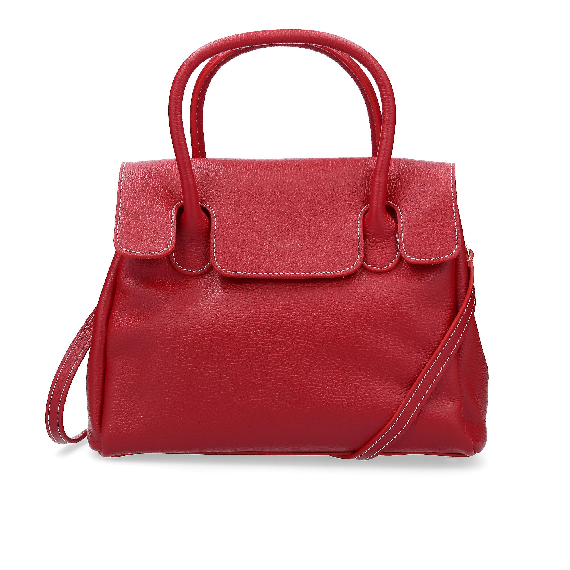 Le Corone Bags Borsa a mano Aurorina in pelle con cuciture a contrasto