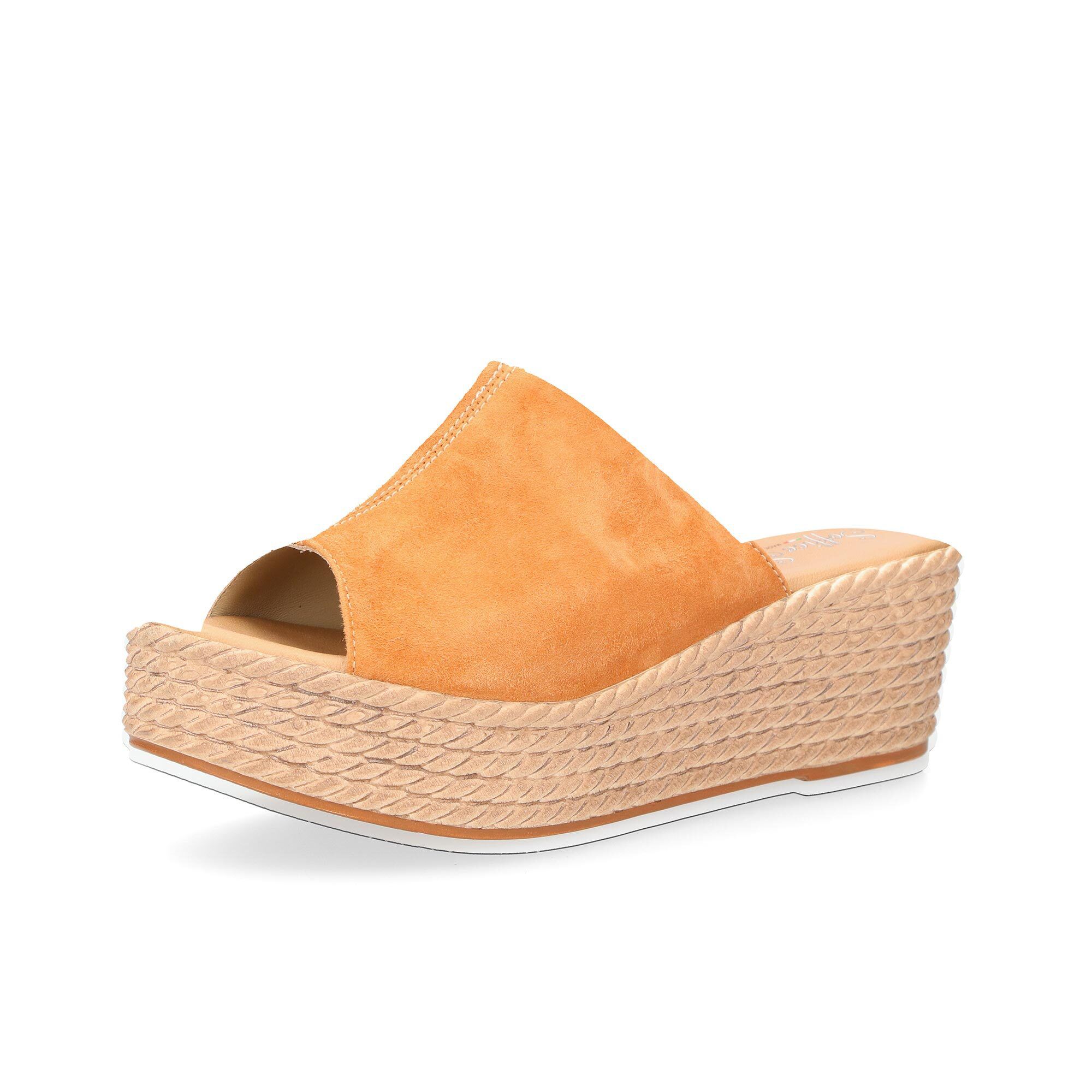 Soffice Sogno Sabot in pelle con soletta memory e zeppa 6 cm