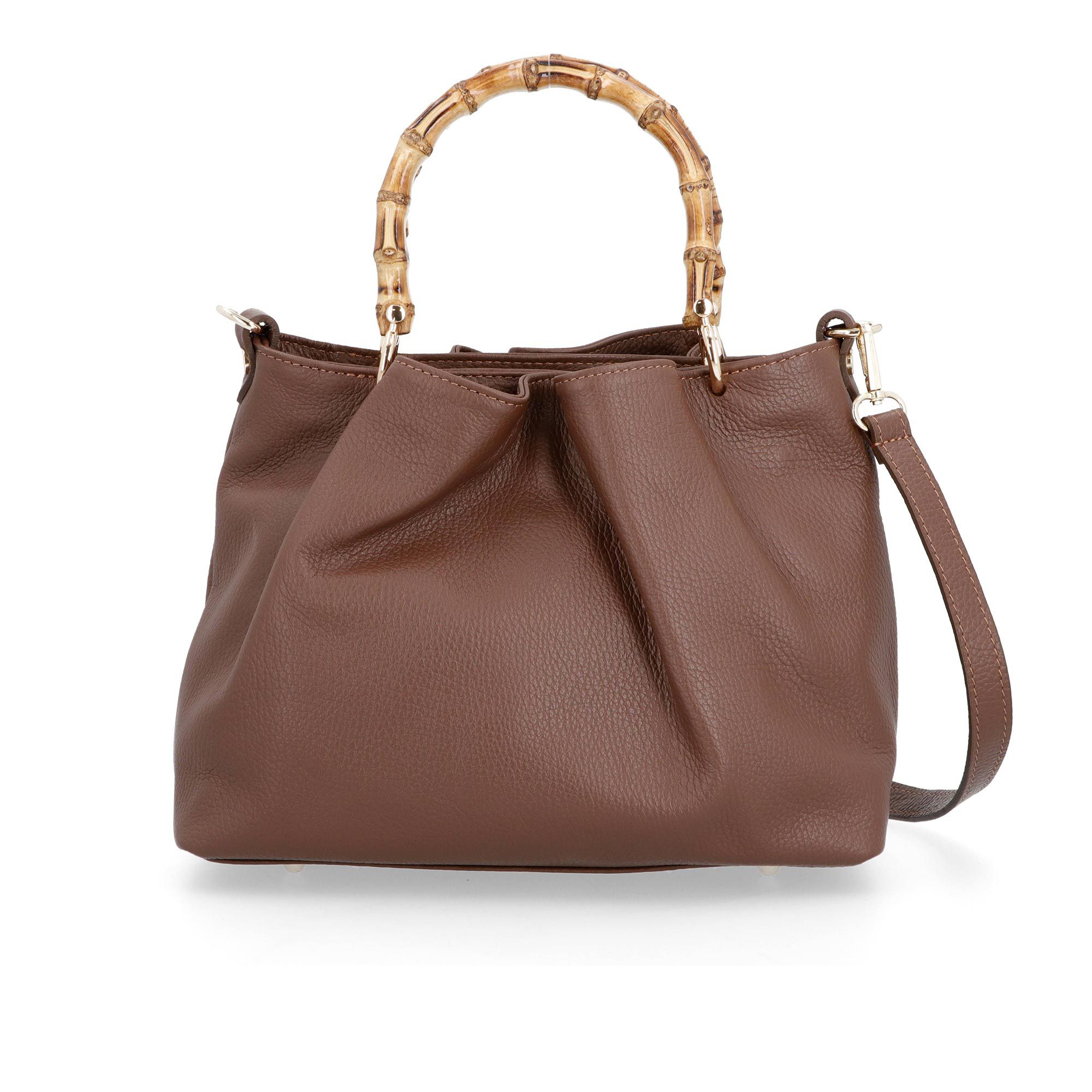 Le Corone Bags
Borsa a mano in pelle
con 2 manici
in bambù