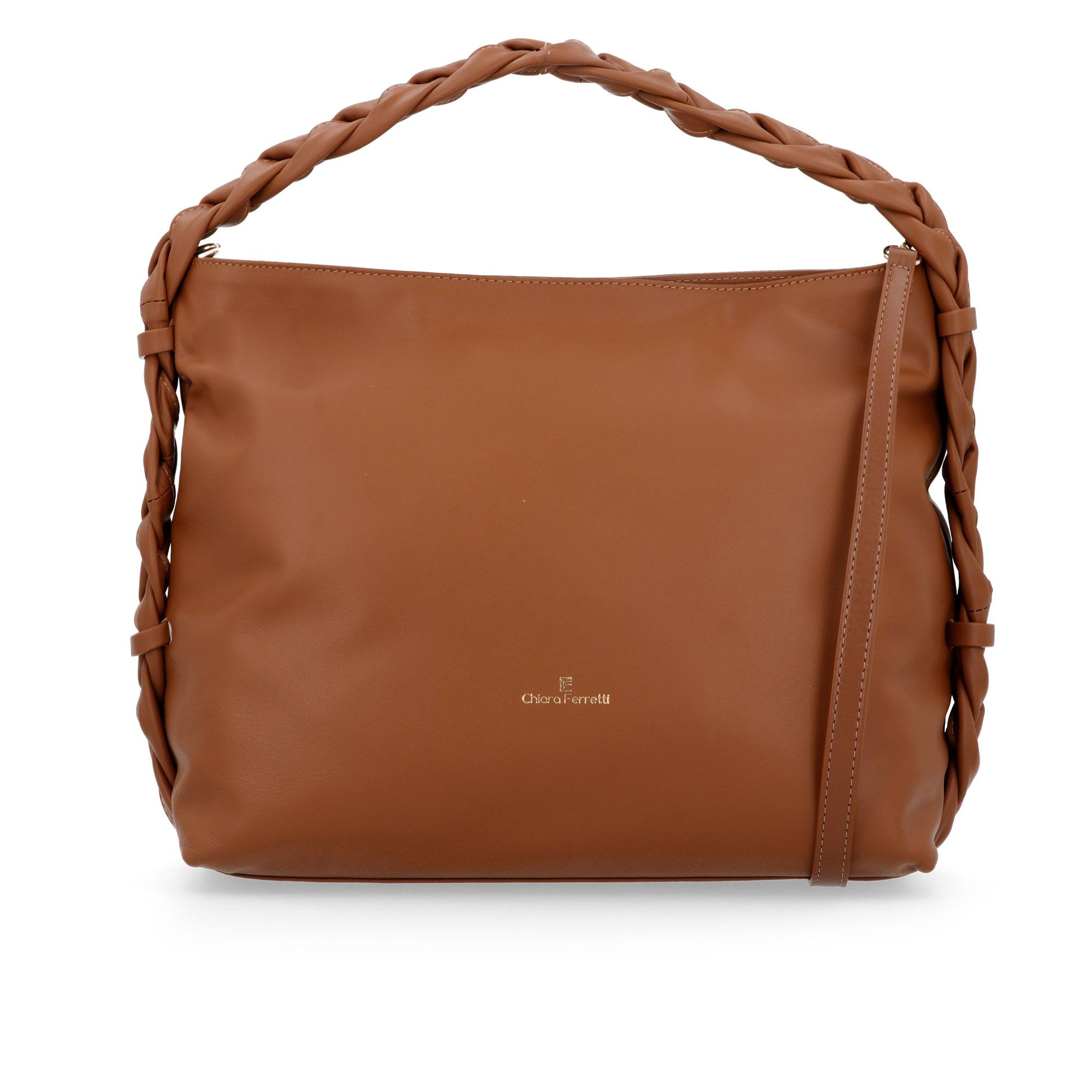 Chiara Ferretti
Borsa a spalla
in pelle con manico
intrecciato