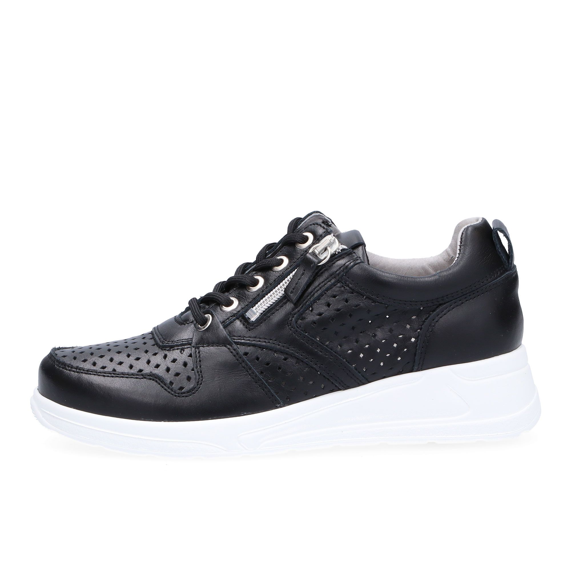Vitaform Sneaker in pelle con inserti traforati e zeppa 4cm
