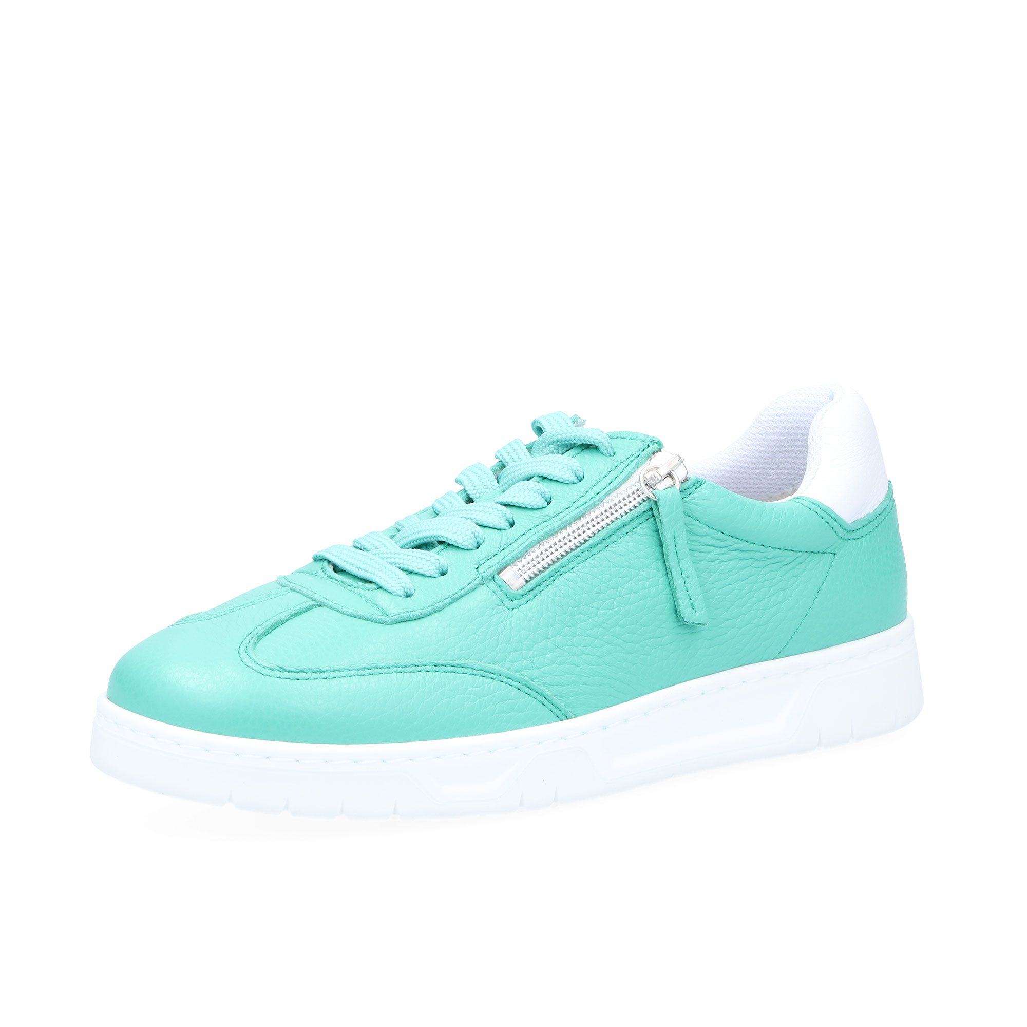 Vitaform
Sneaker stringate in
pelle zip sui lati e
inserto metallizzato