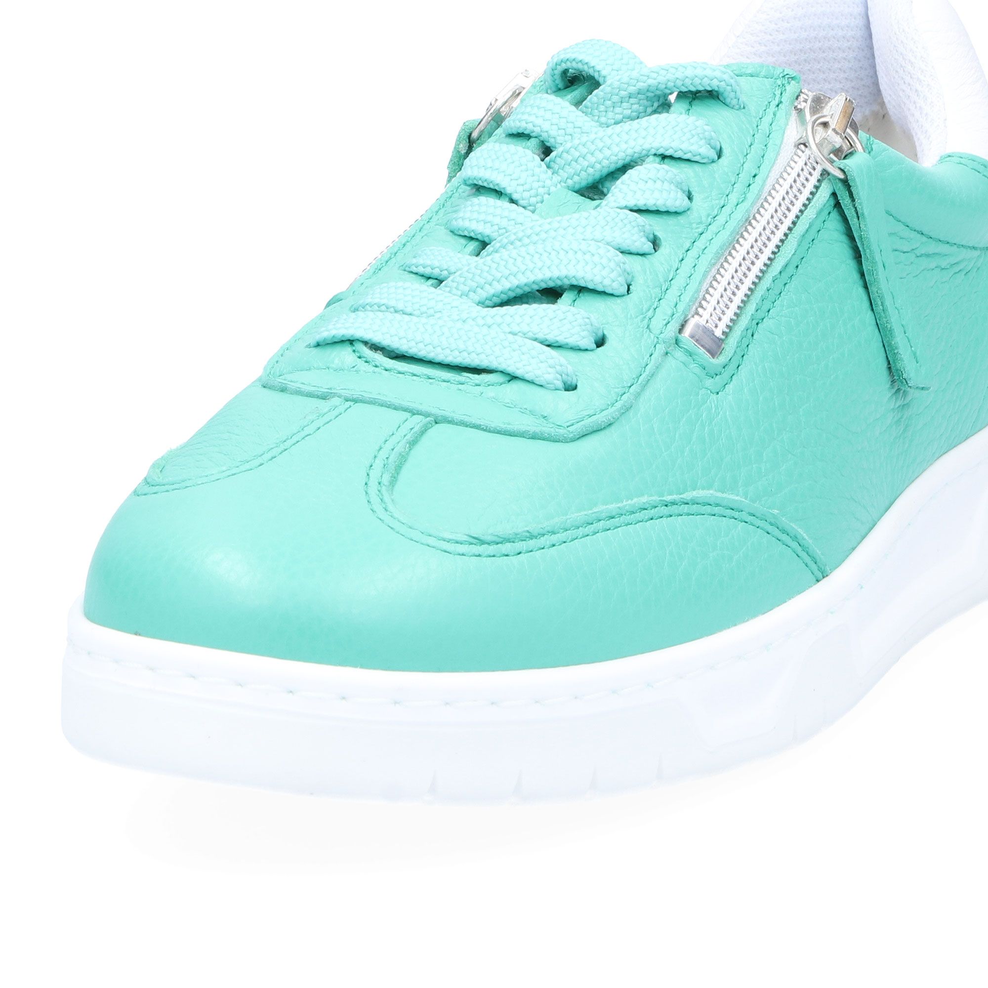 Vitaform Sneaker stringate in pelle zip sui lati e inserto metallizzato