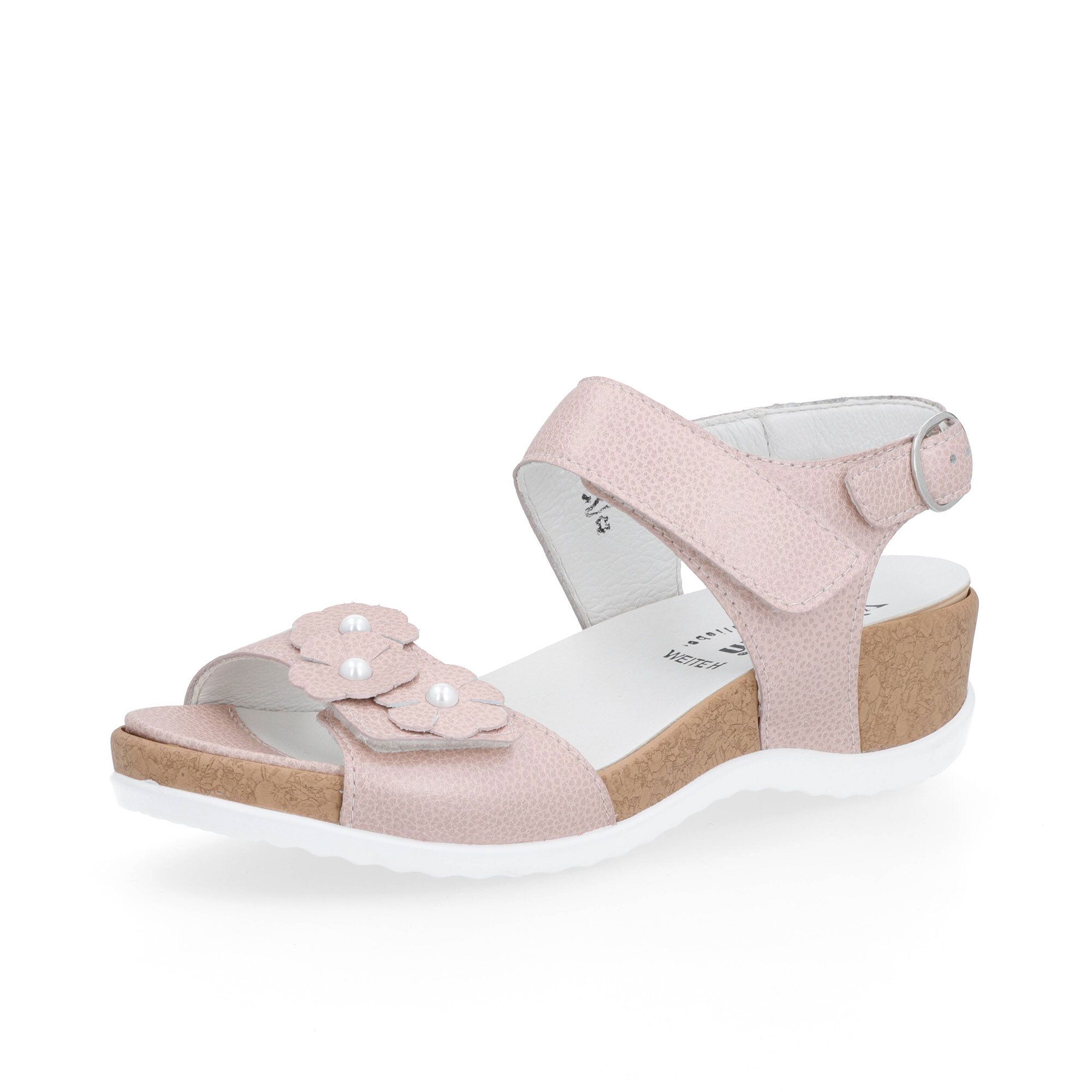 Vitaform
Sandalo a fasce 
in pelle, decoro 
fiori e tacco 4,5 cm