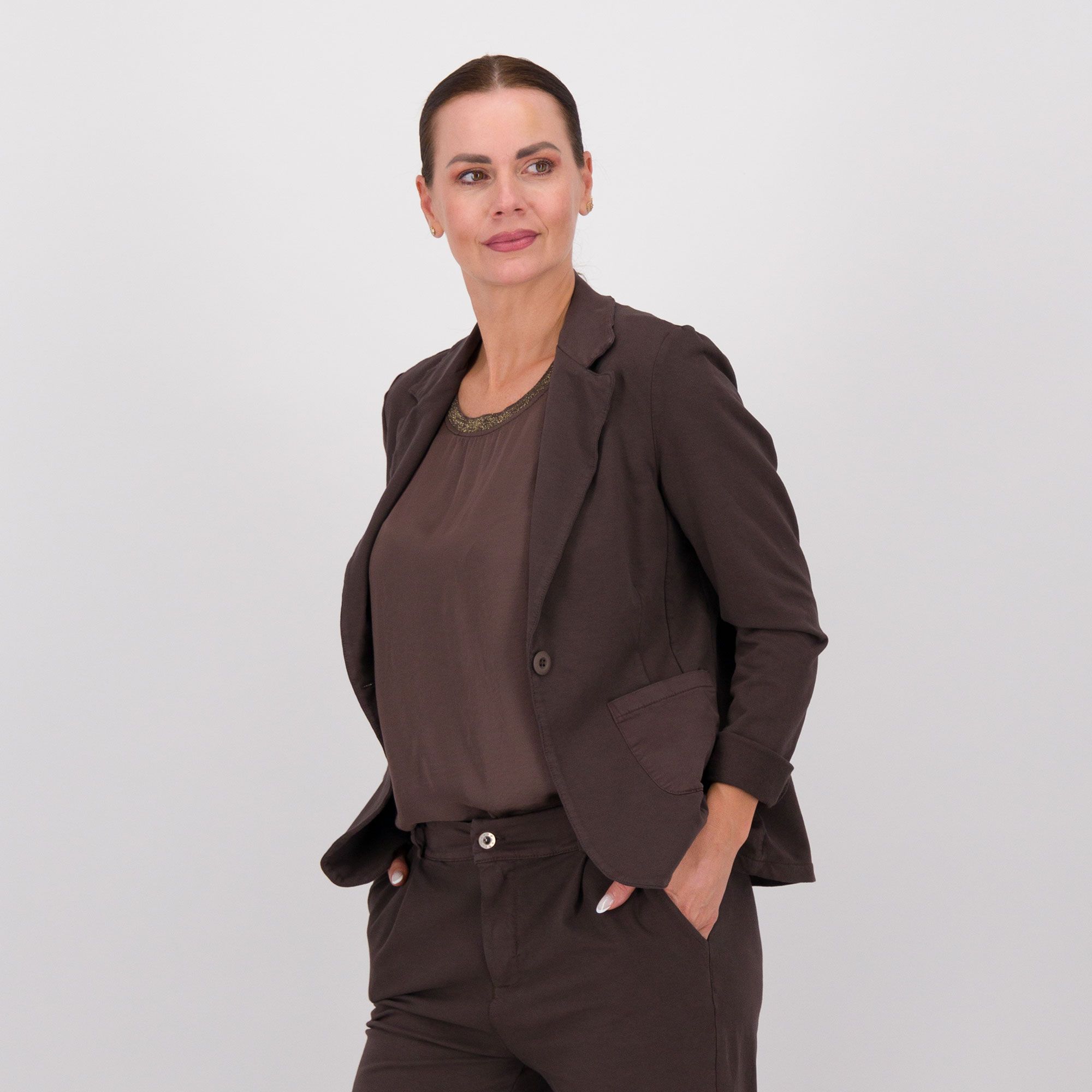 Enjoy
Blazer in felpa
a un bottone
con collo rever