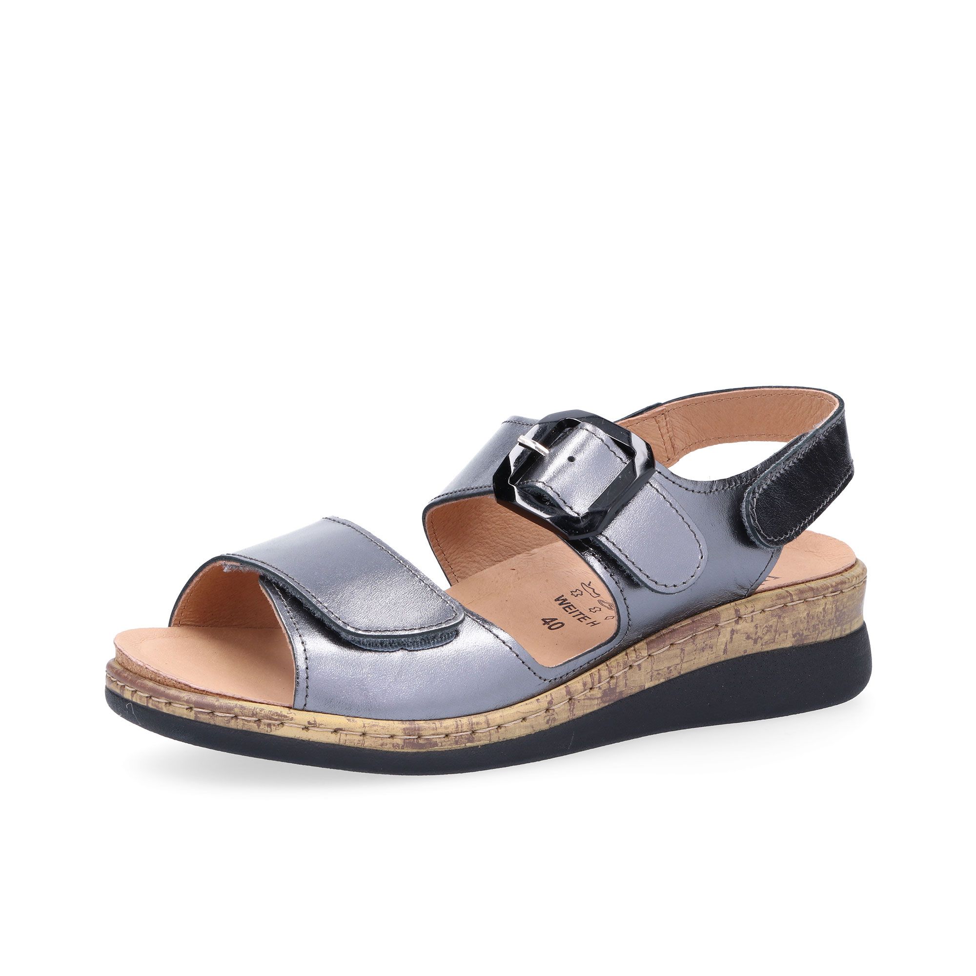 Vitaform
Sandali in pelle
con fasce regolabili
e zeppa 3,5 cm