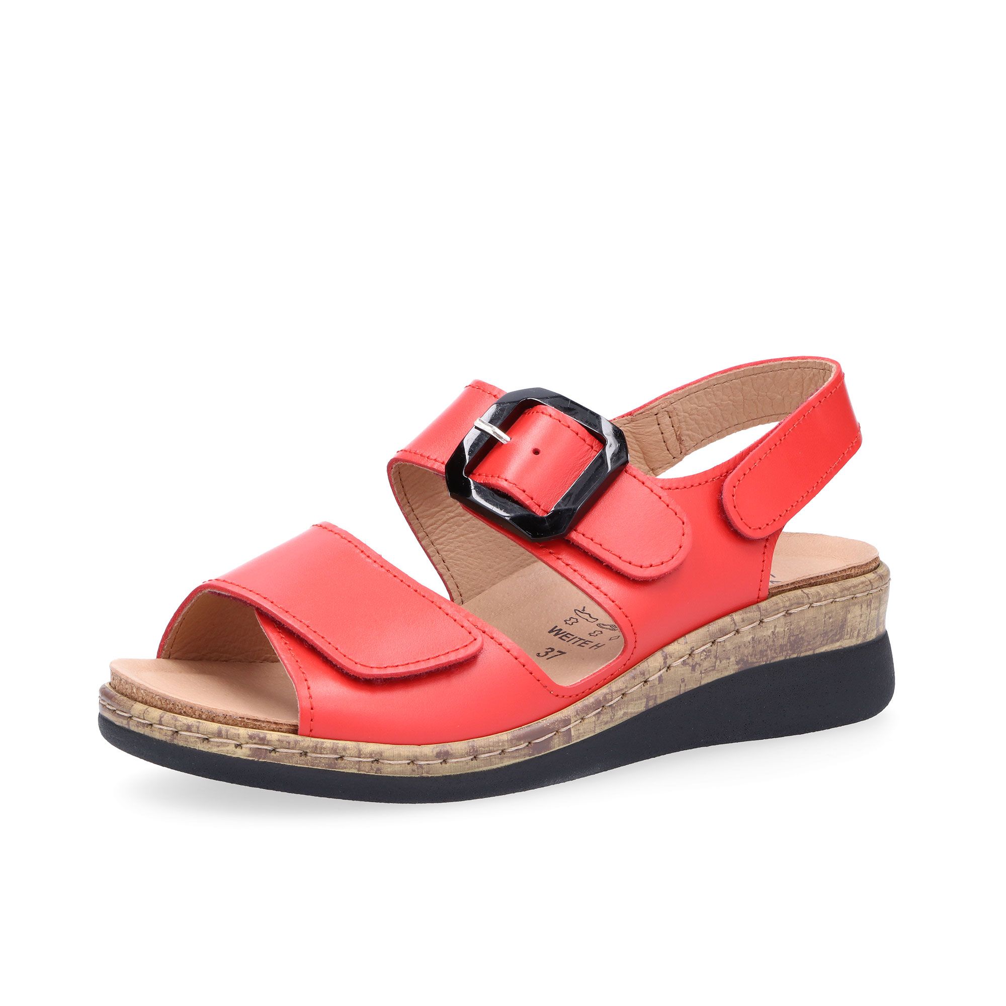 Vitaform Sandali in pelle con fasce regolabili e zeppa 3,5 cm