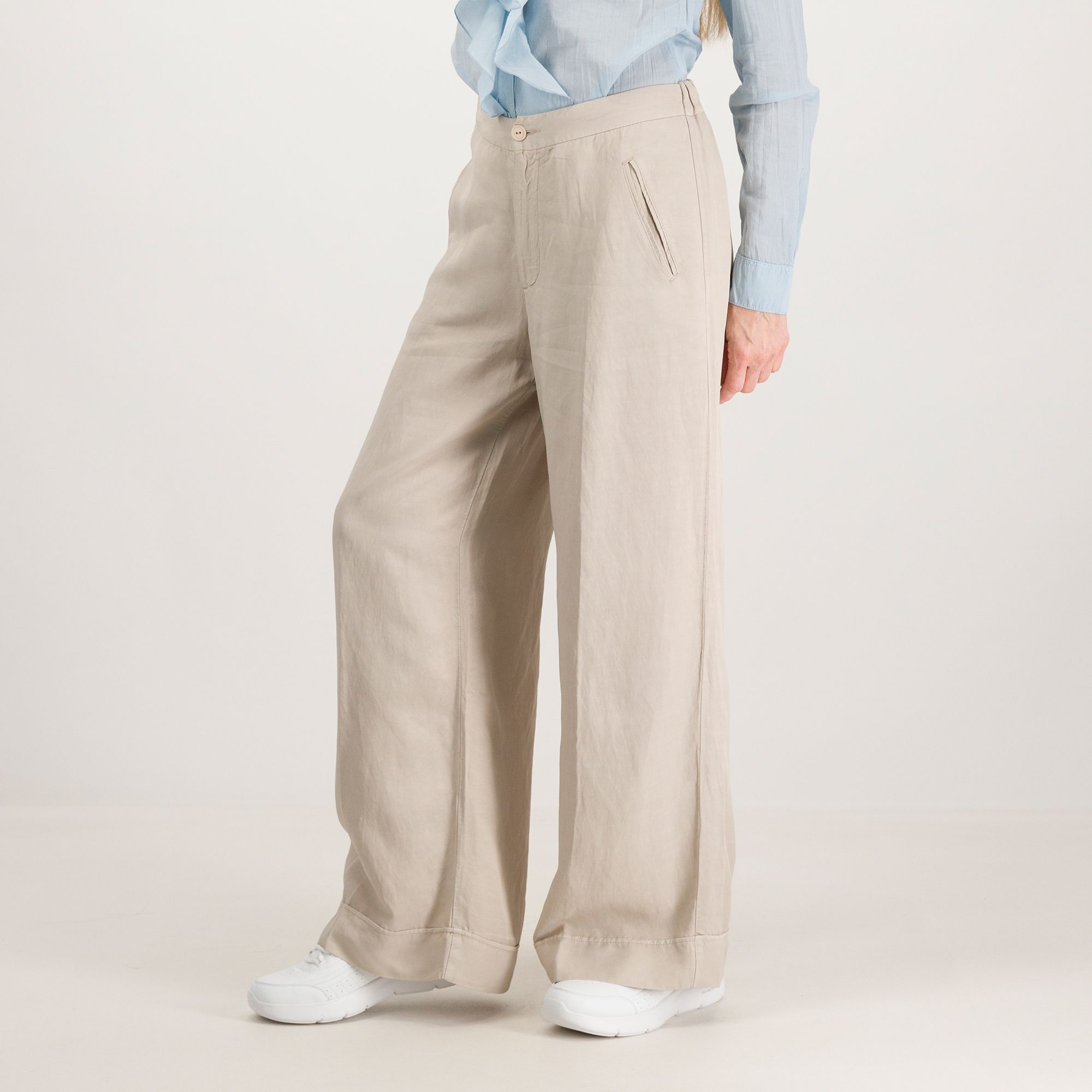 Colour Lab
Pantaloni palazzo in
viscosa lino con vita
elasticata dietro