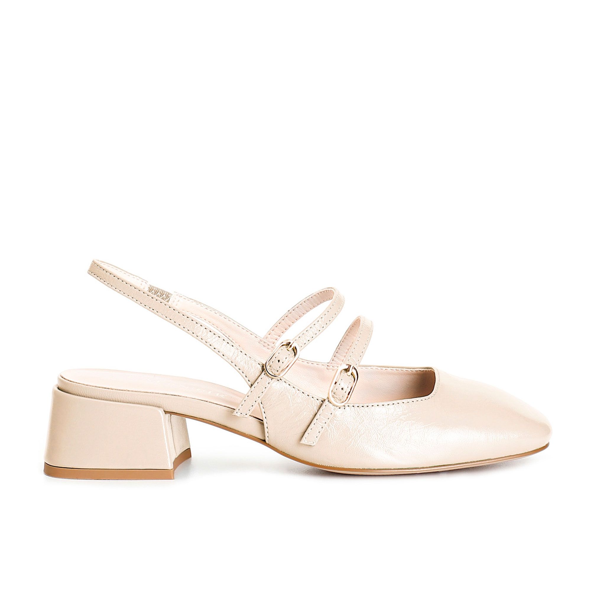 CafèNoir
Ballerine in pelle
con 2 cinturini e
tacco a trapezio