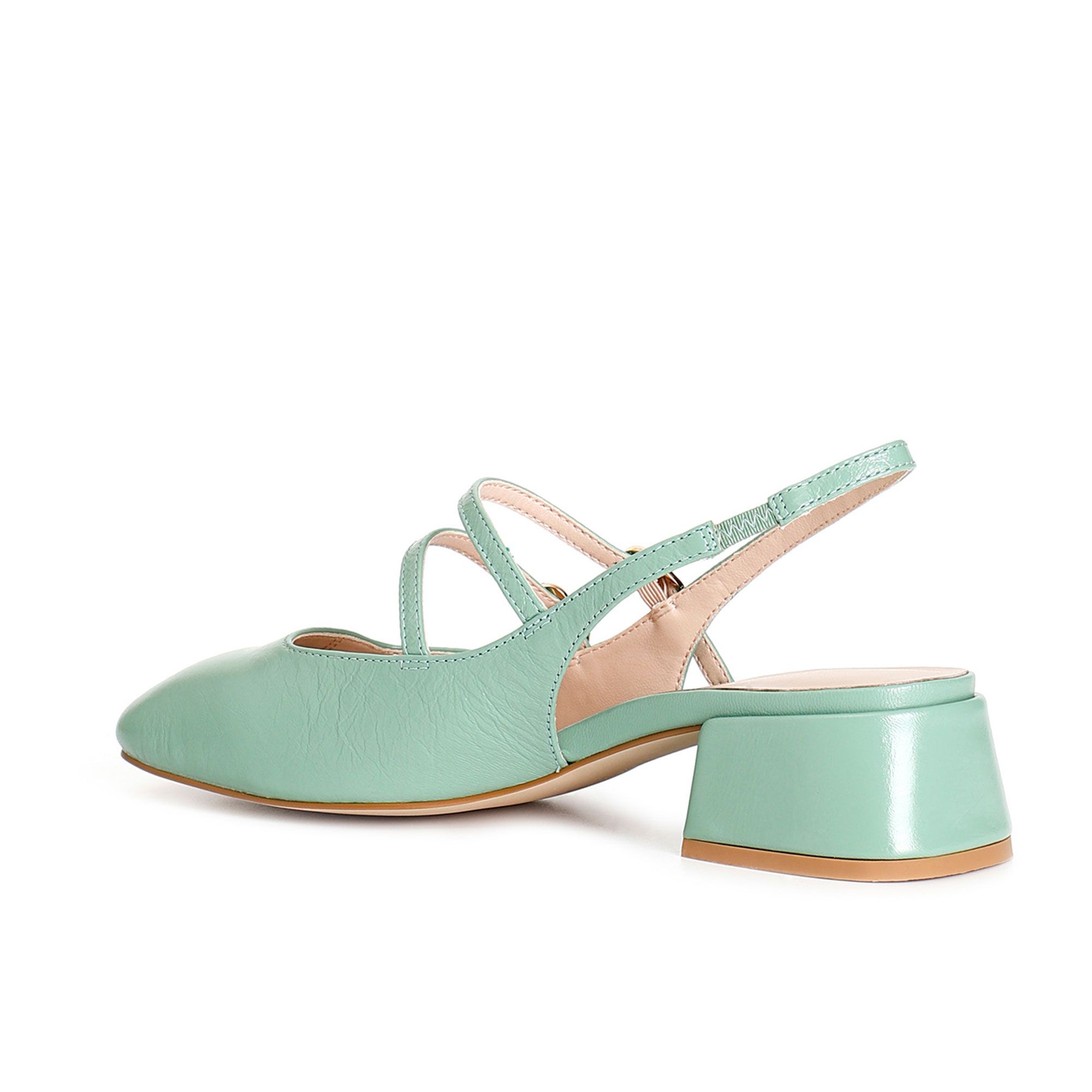 CafèNoir Ballerine in pelle con 2 cinturini e tacco a trapezio
