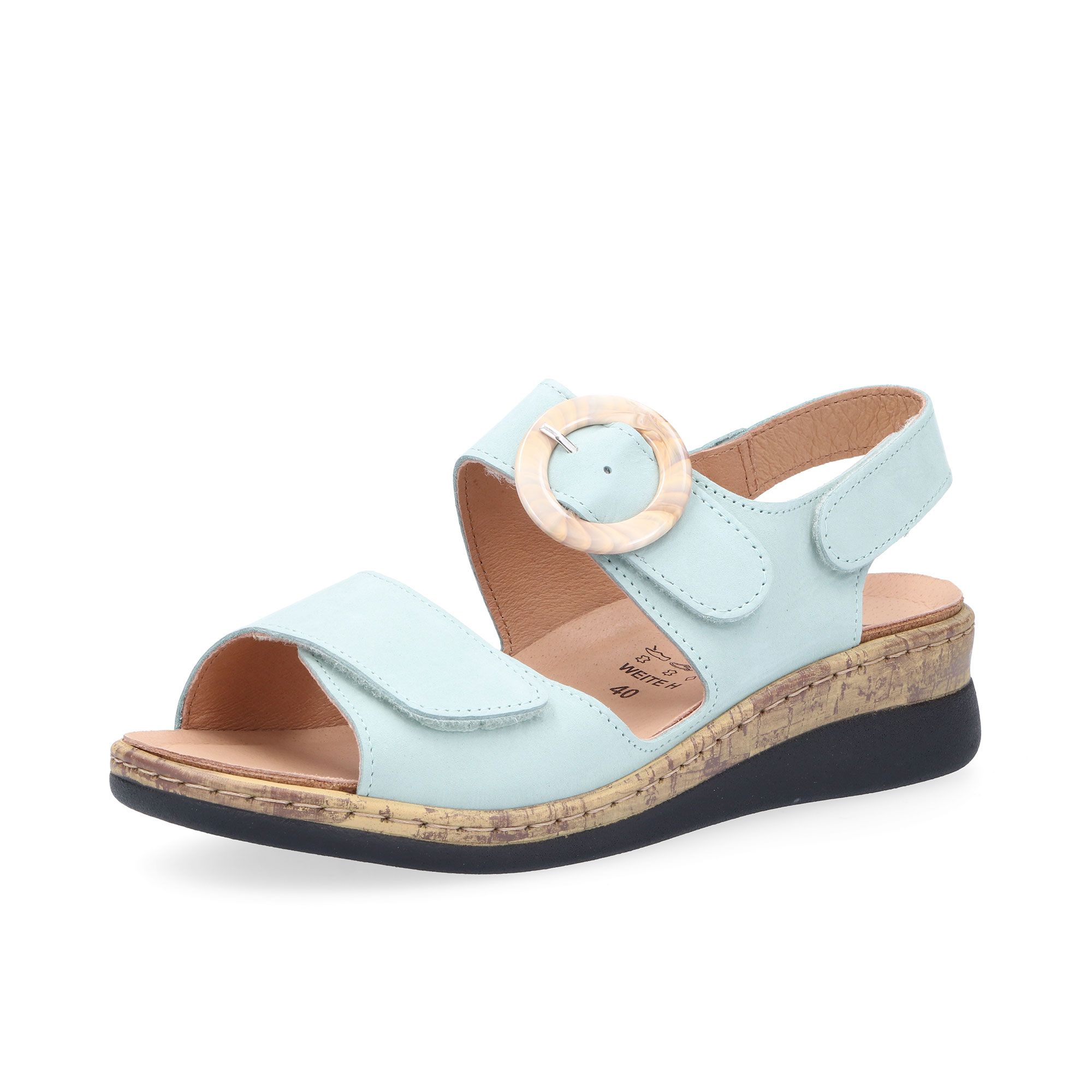 Vitaform
Sandali in pelle
con fasce regolabili
e zeppa 3,5cm