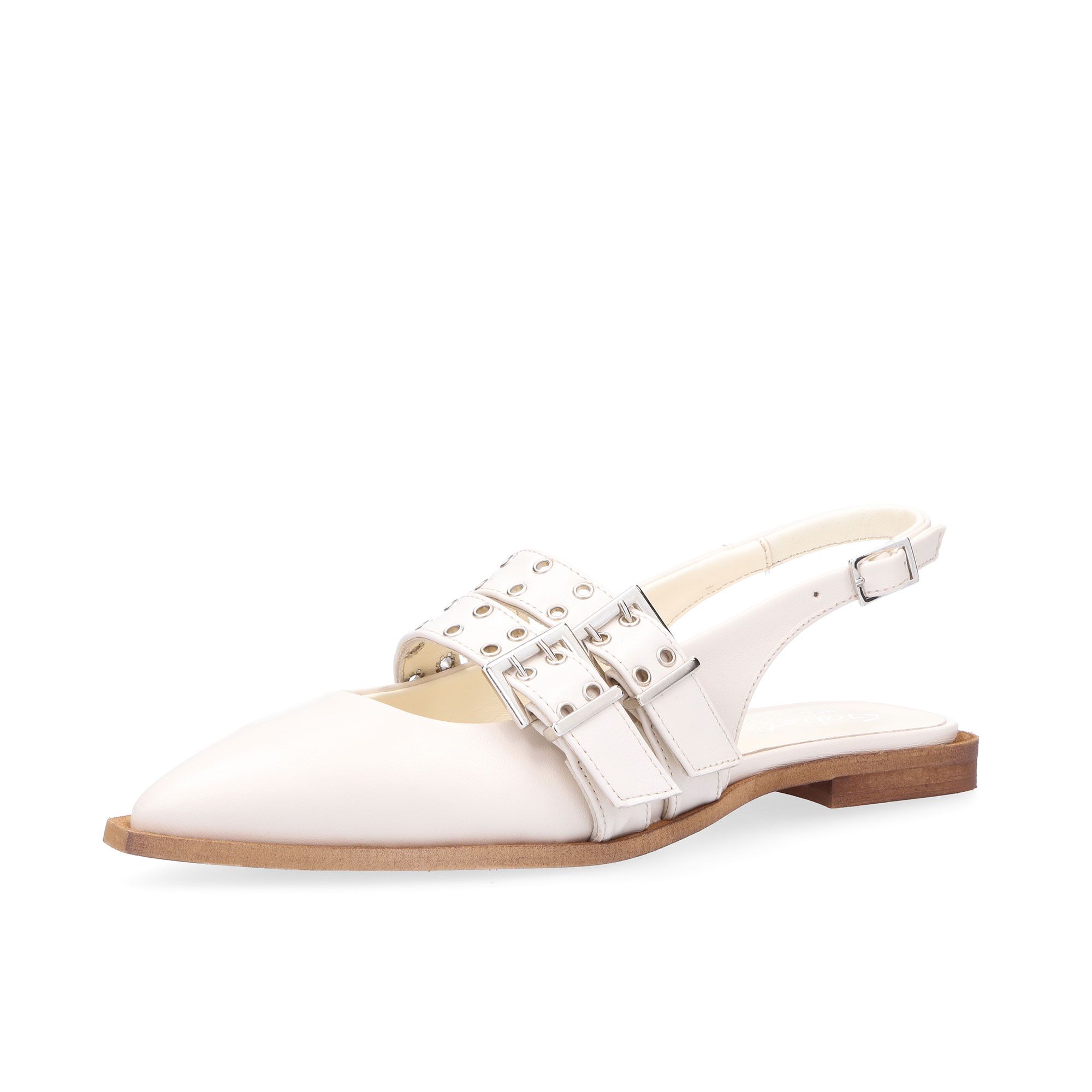 Galieti
Slingback a punta in
pelle con cinturini
e tacco 1,5 cm