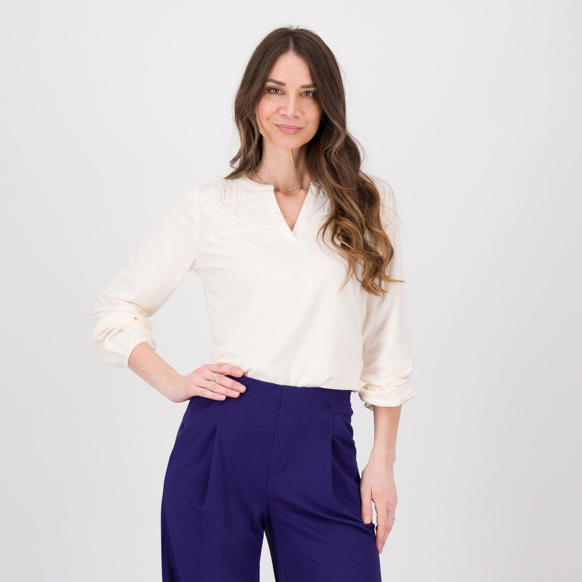 Isaac Mizrahi Live!
Blusa in jersey di 
cotone e modal con
dettaglio arriccio