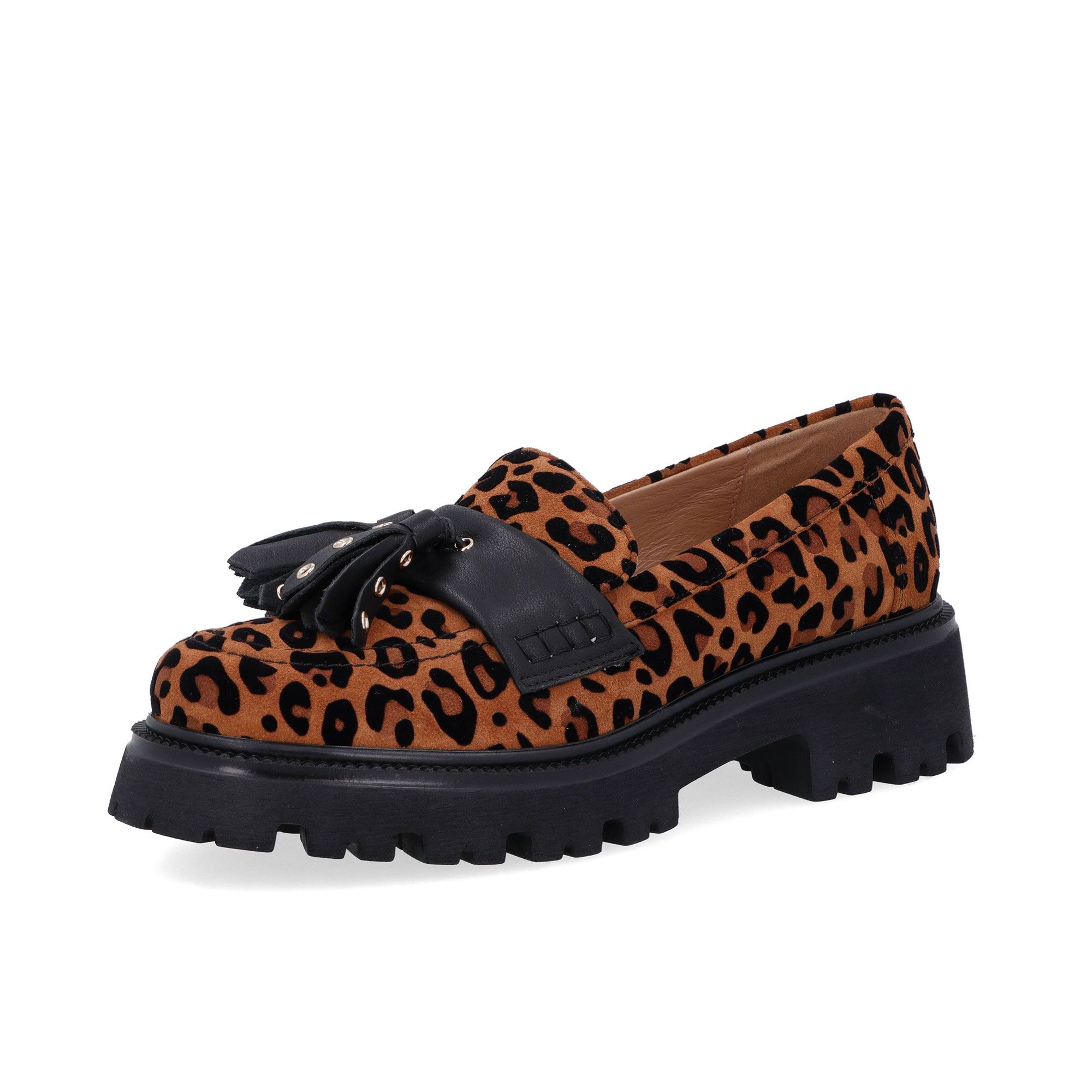 Galieti
Mocassini in pelle
scamosciata con
nappine, tacco 4,5 cm