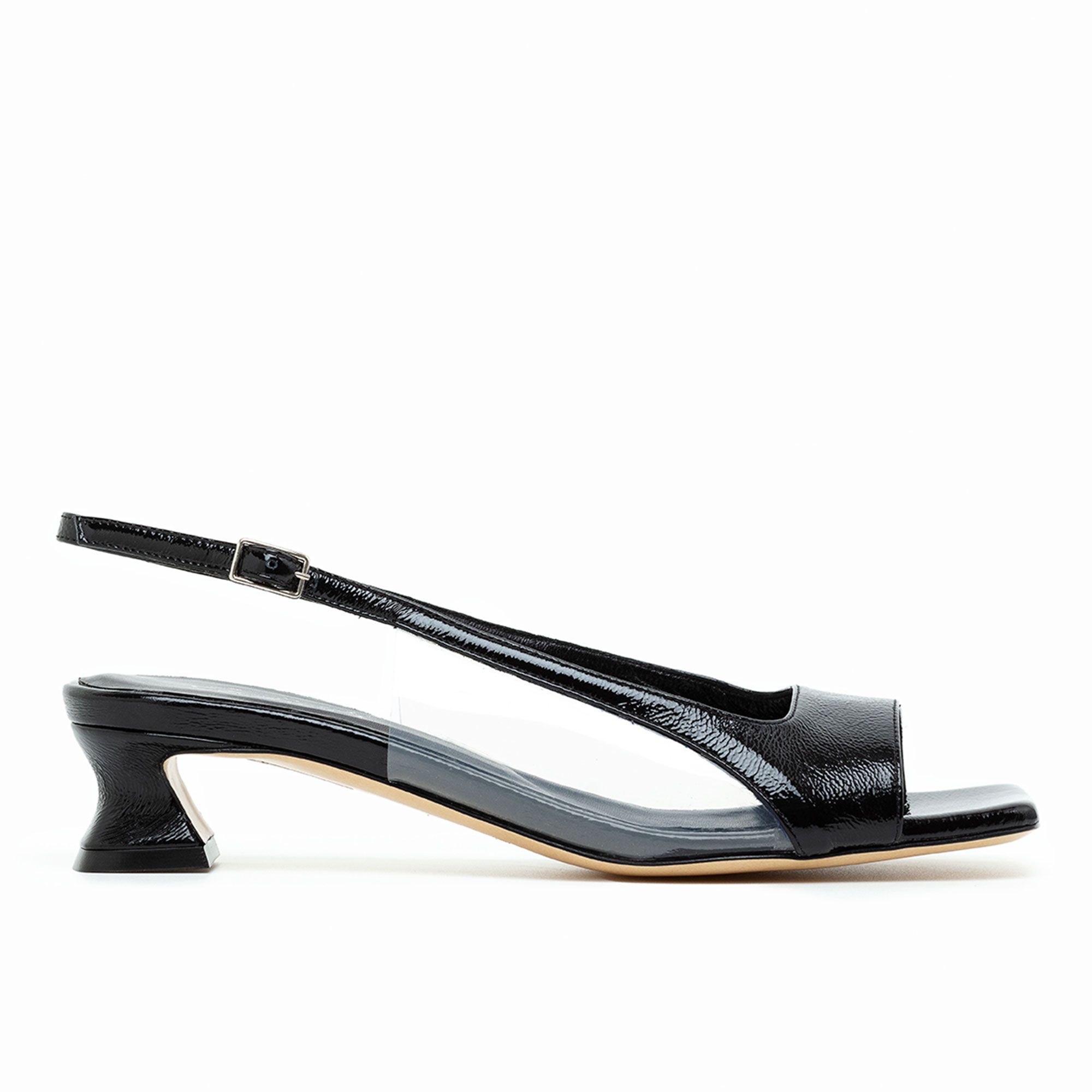 Galieti Slingback in pelle con inserti trasparenti