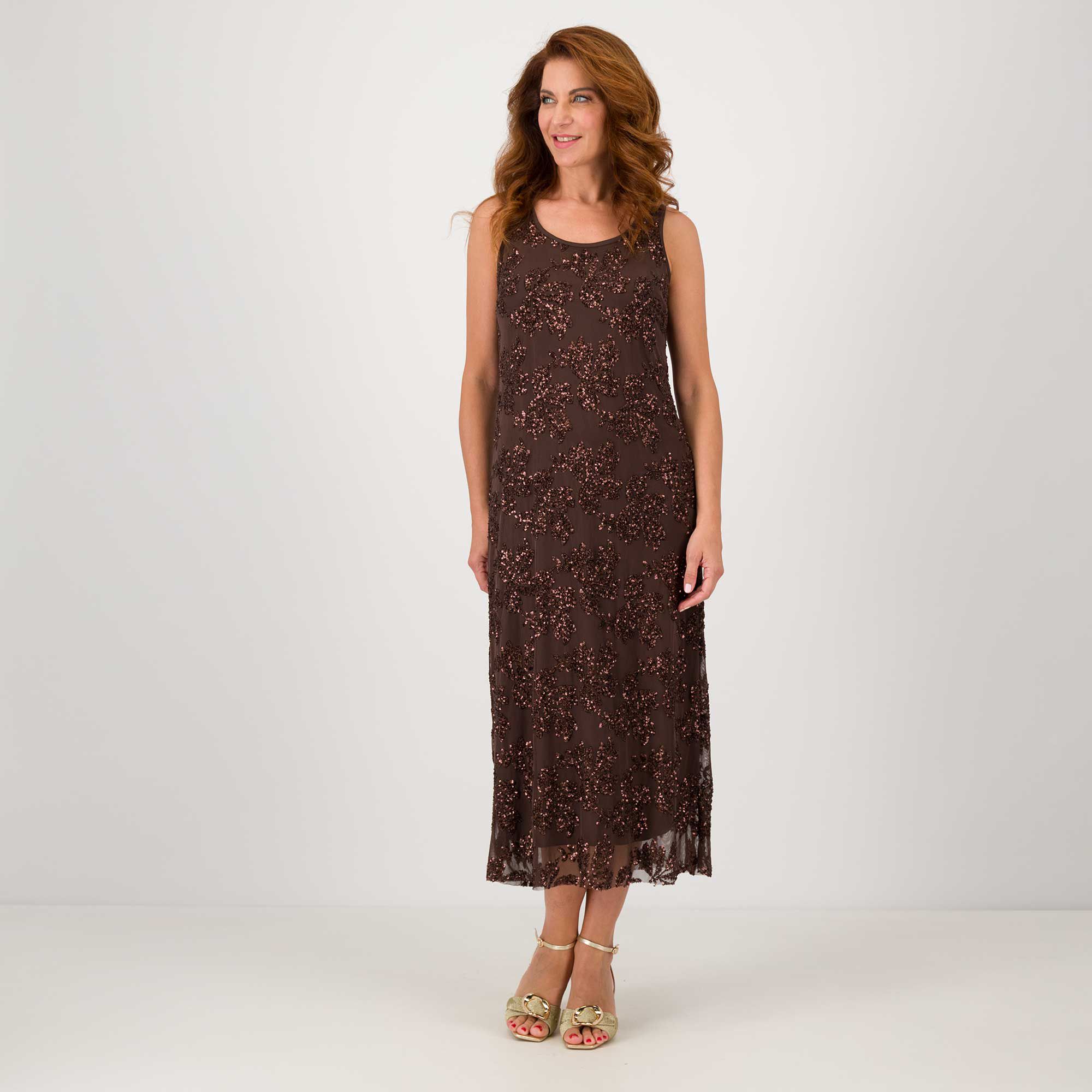 Caterina Lancini Abito a fiori in tulle con paillettes