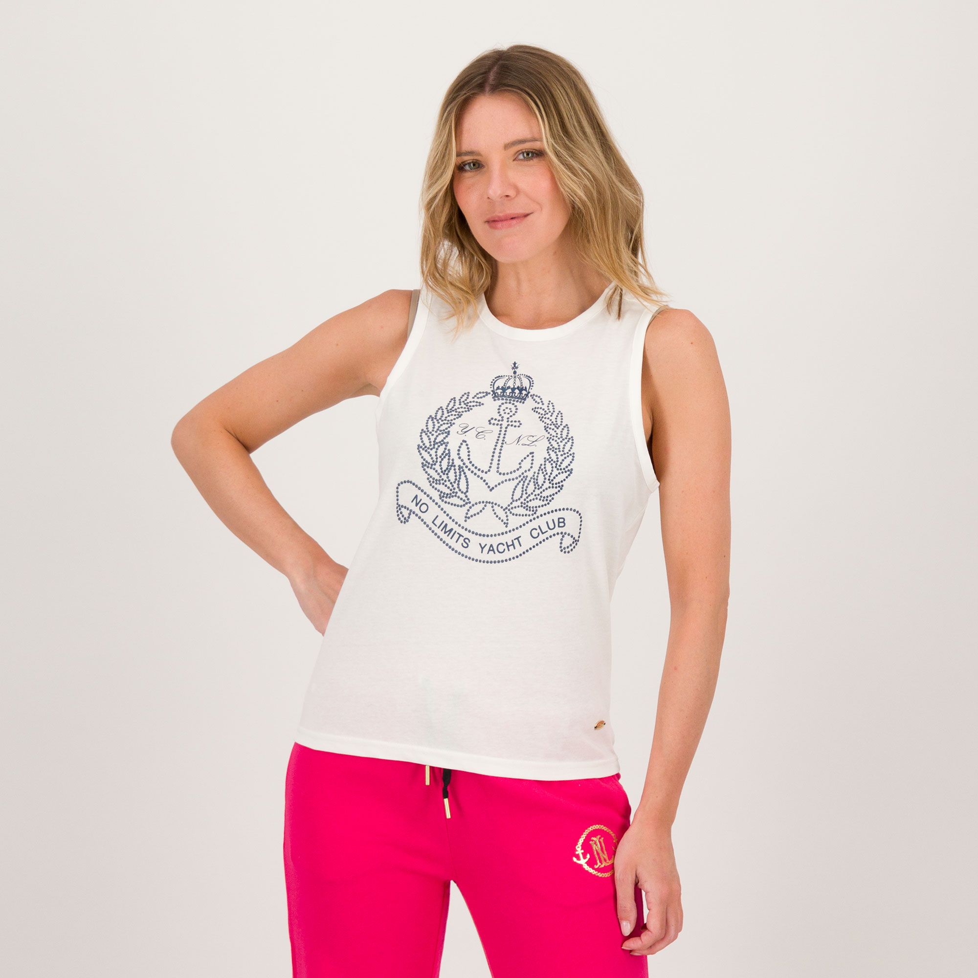 No Limits
Canotta spalla larga
con stampa glitter
in jersey di cotone