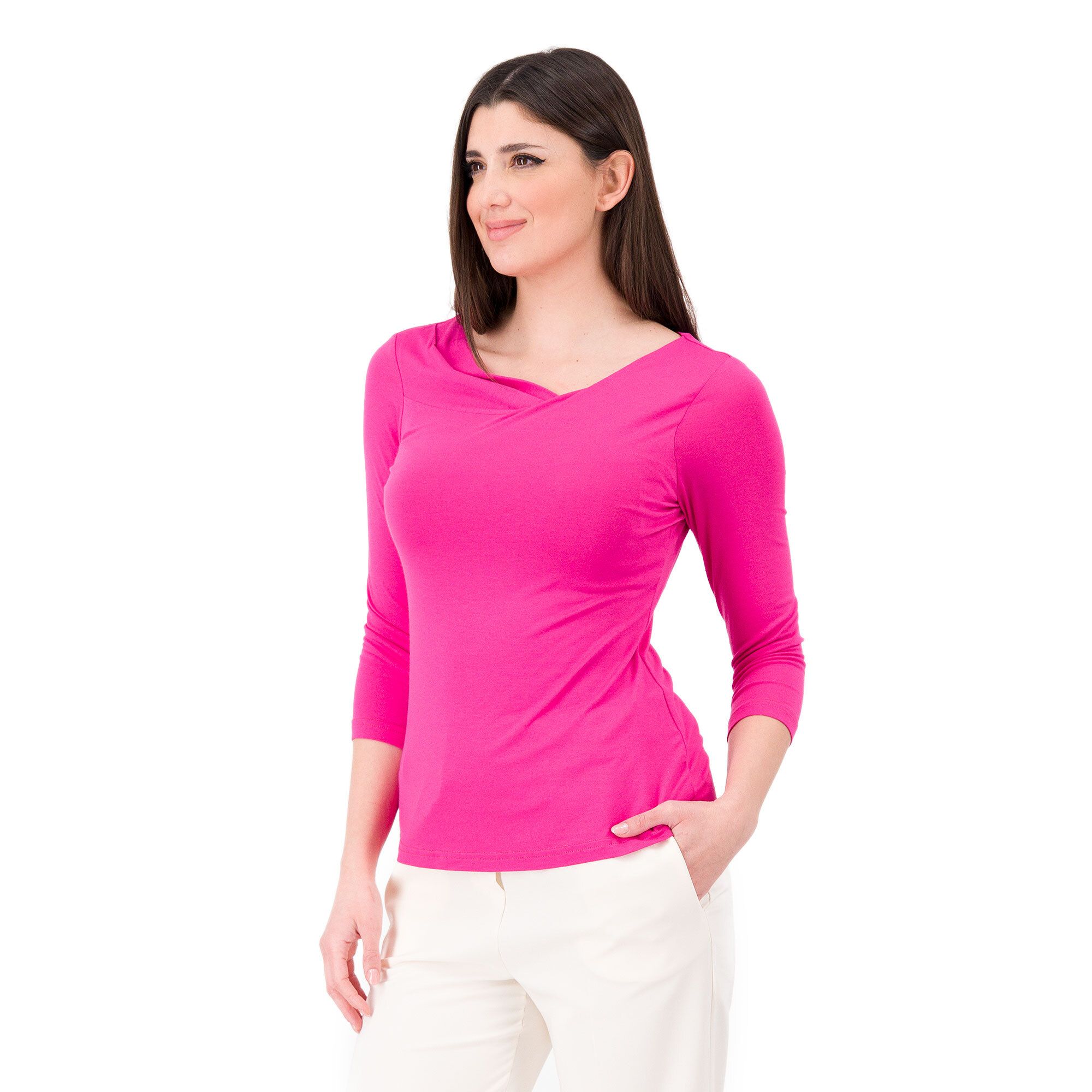 Caterina Lancini
Maglia in jersey 
di viscosa stretch
Scollo asimmetrico
Made in Italy