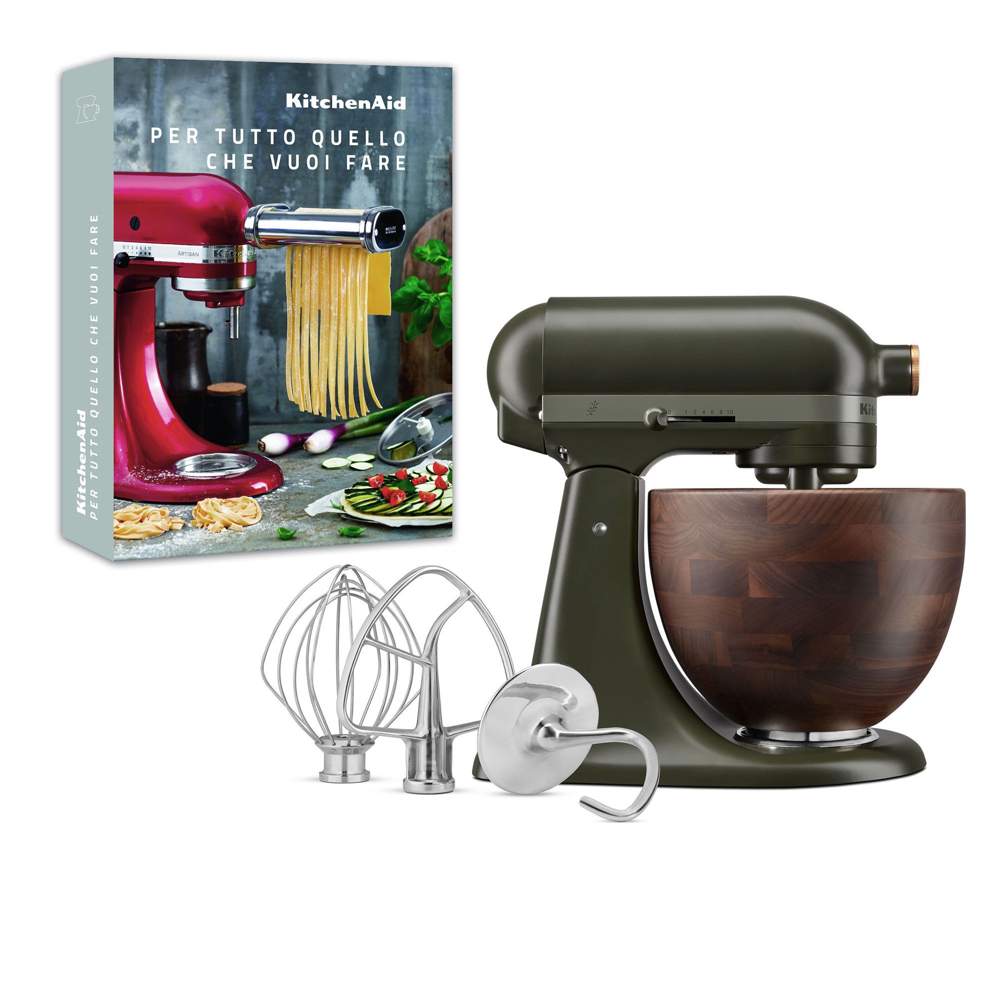 KitchenAid Evergreen
Planetaria Artisan
Design Series 2024
con libro ricette