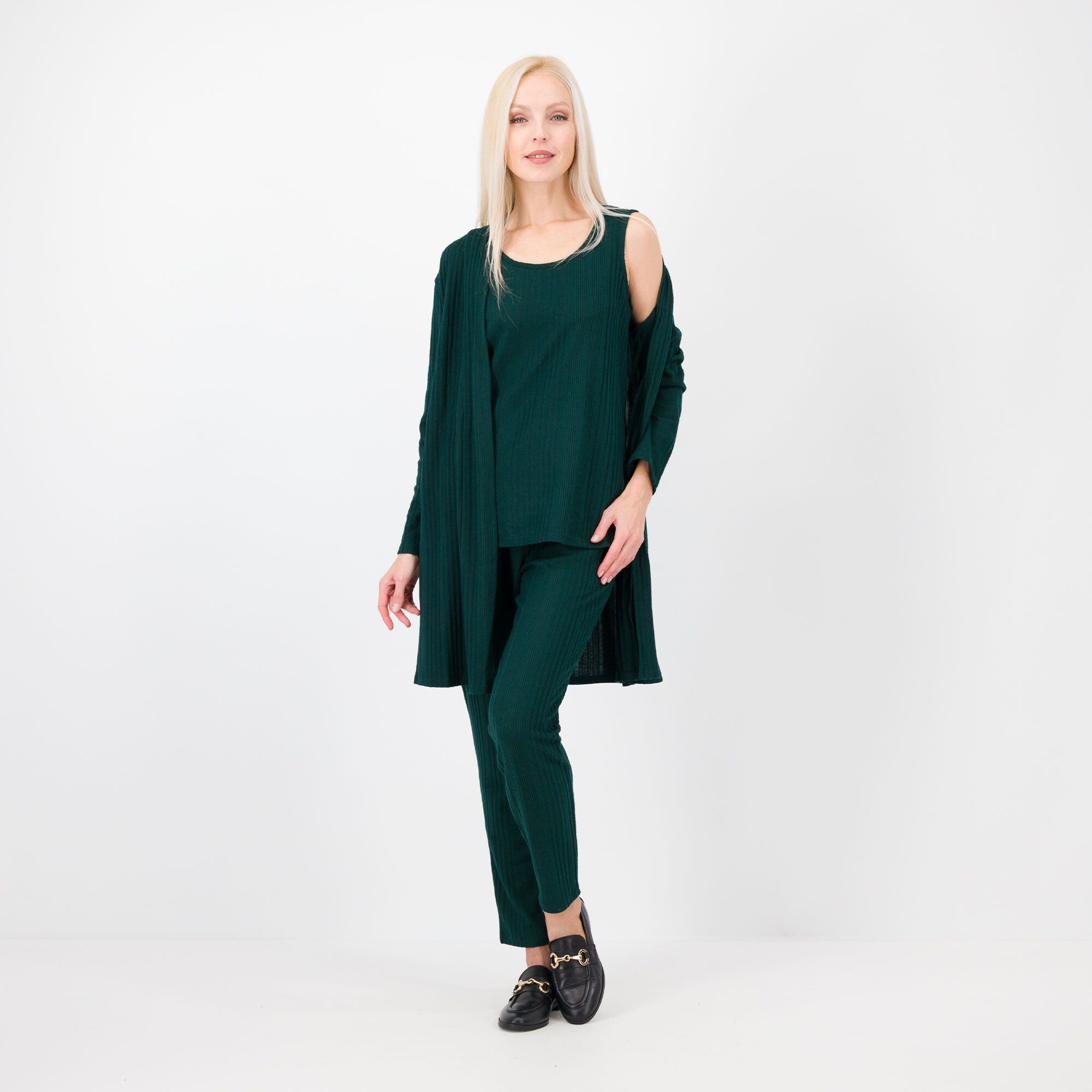 Nina Leonard
Set 3 pezzi in
maglia: cardigan
lungo,top,pantaloni