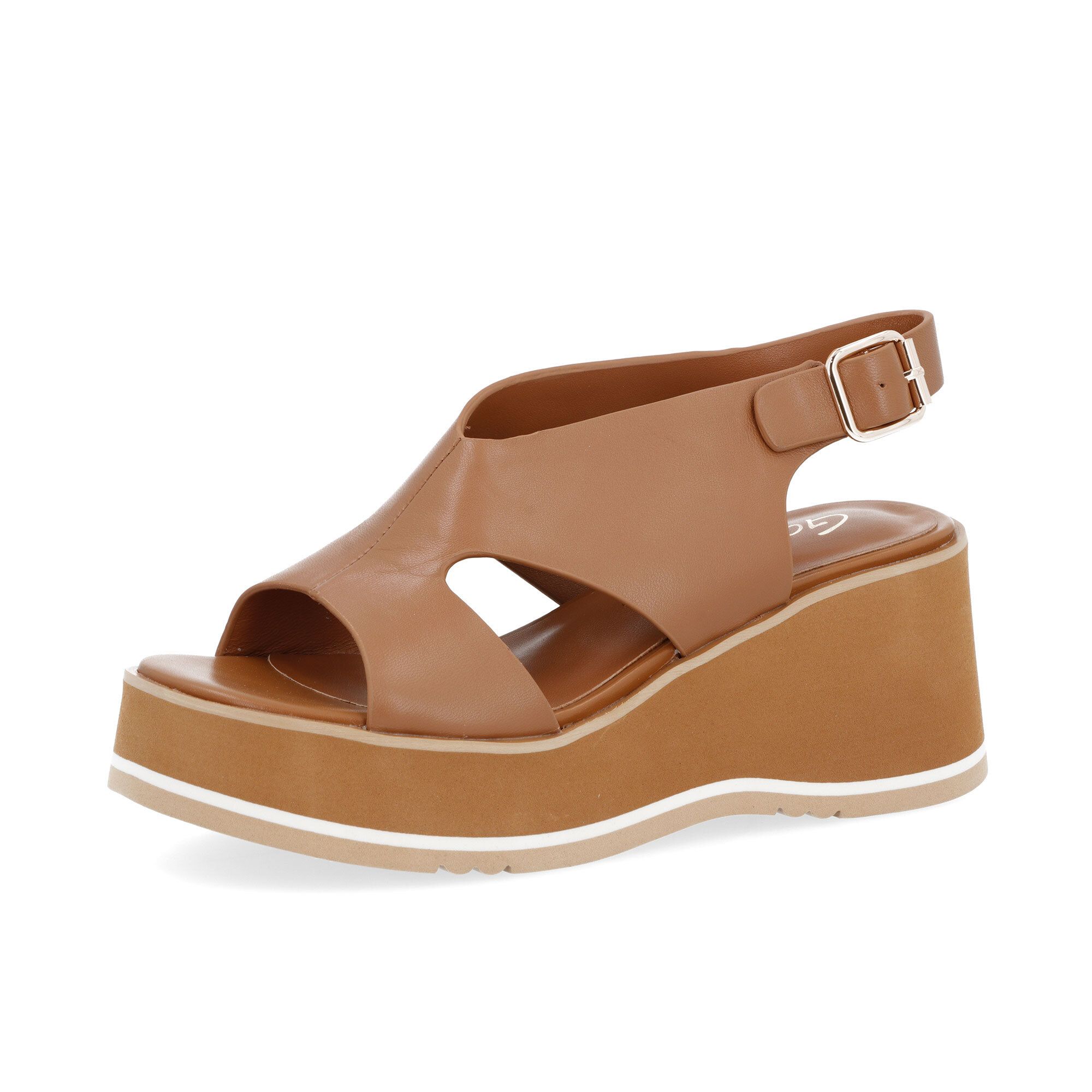 Galieti Sandali in pelle con zeppa rivestita