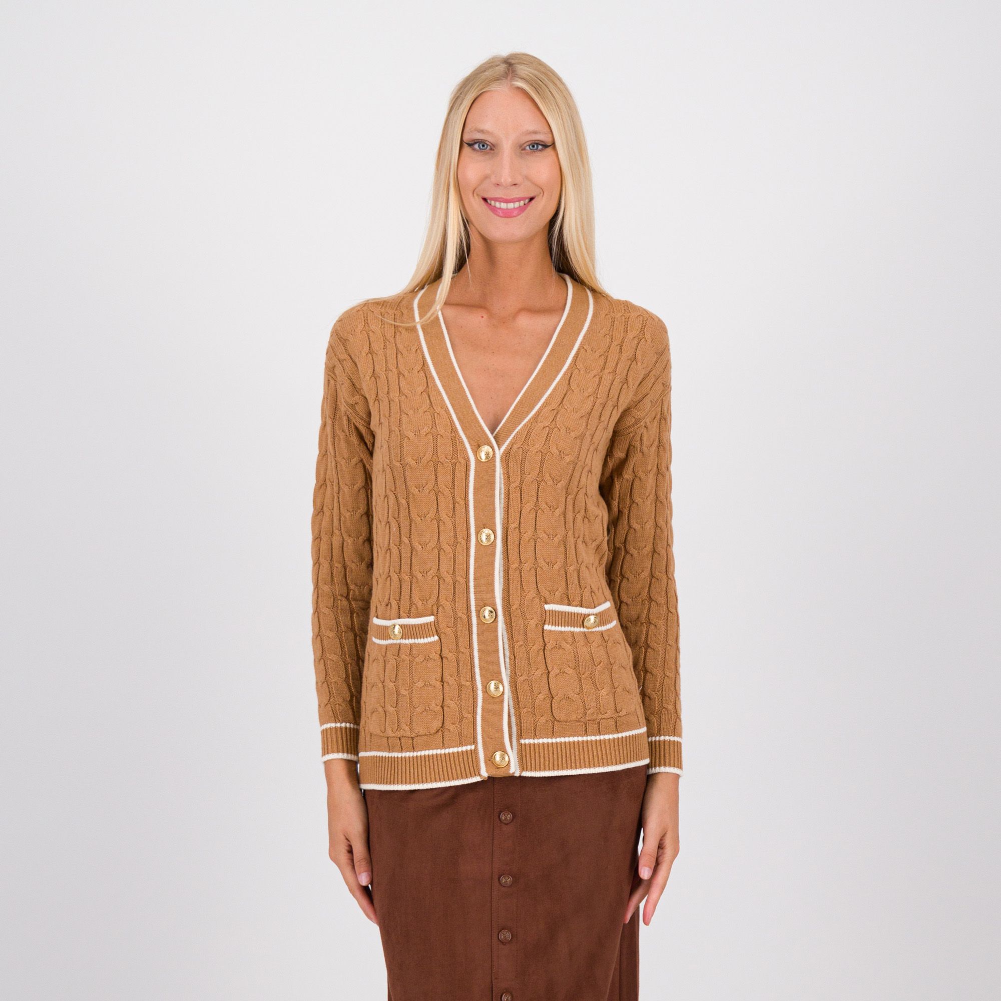 Isaac Mizrahi Live!
Cardigan in maglia
intrecciata 
con bottoni