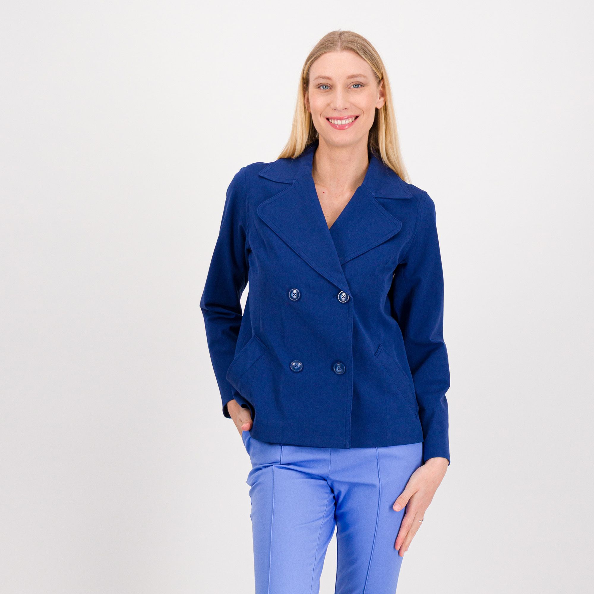 Isaac Mizrahi Live! Trench corto doppiopetto con collo rever ampio