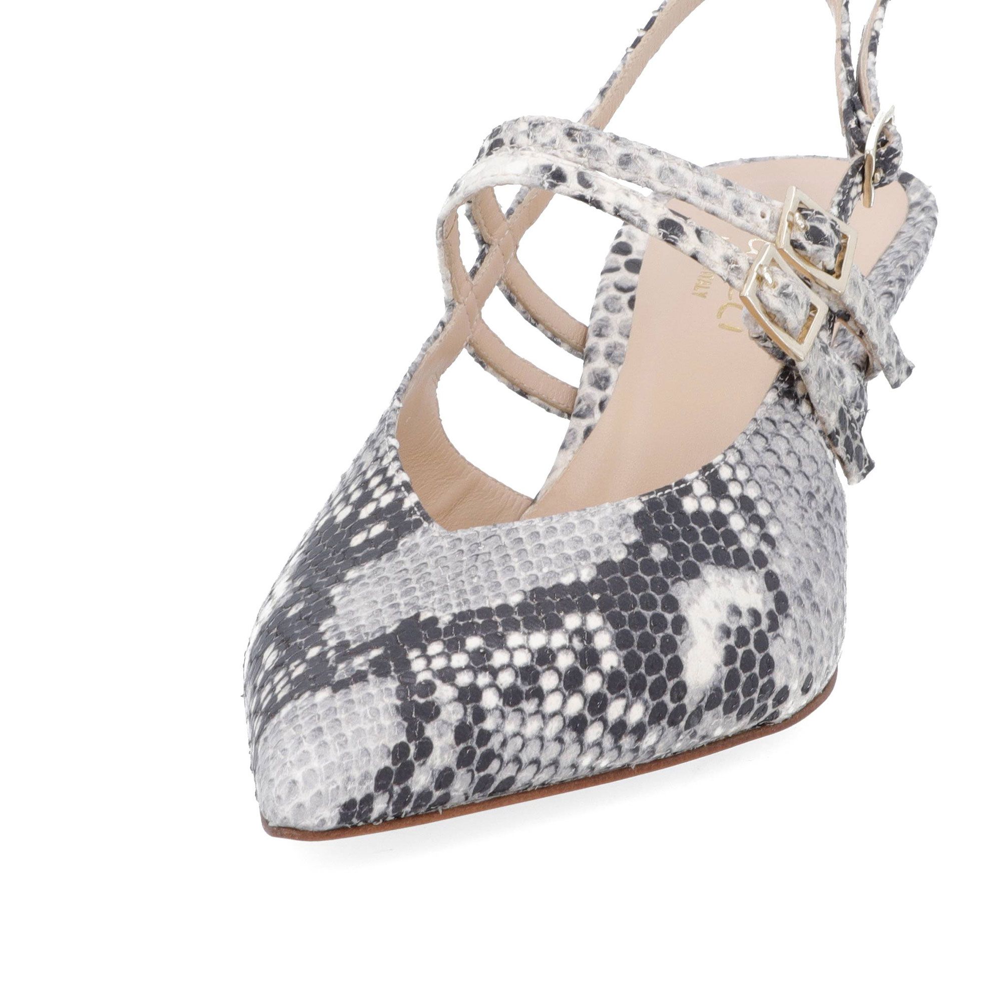 Galieti Slingback in pelle, cinturini con fibbia e tacco 6,5 cm