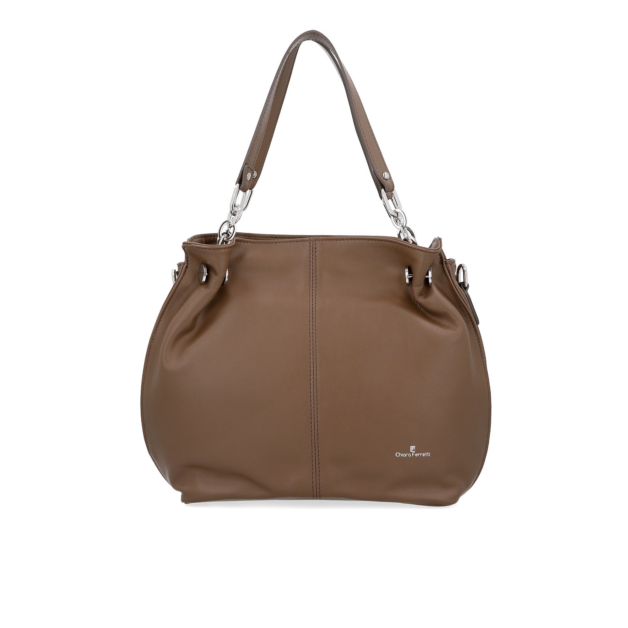 Chiara Ferretti
Borsa a spalla
in pelle con manico
in pelle e catena