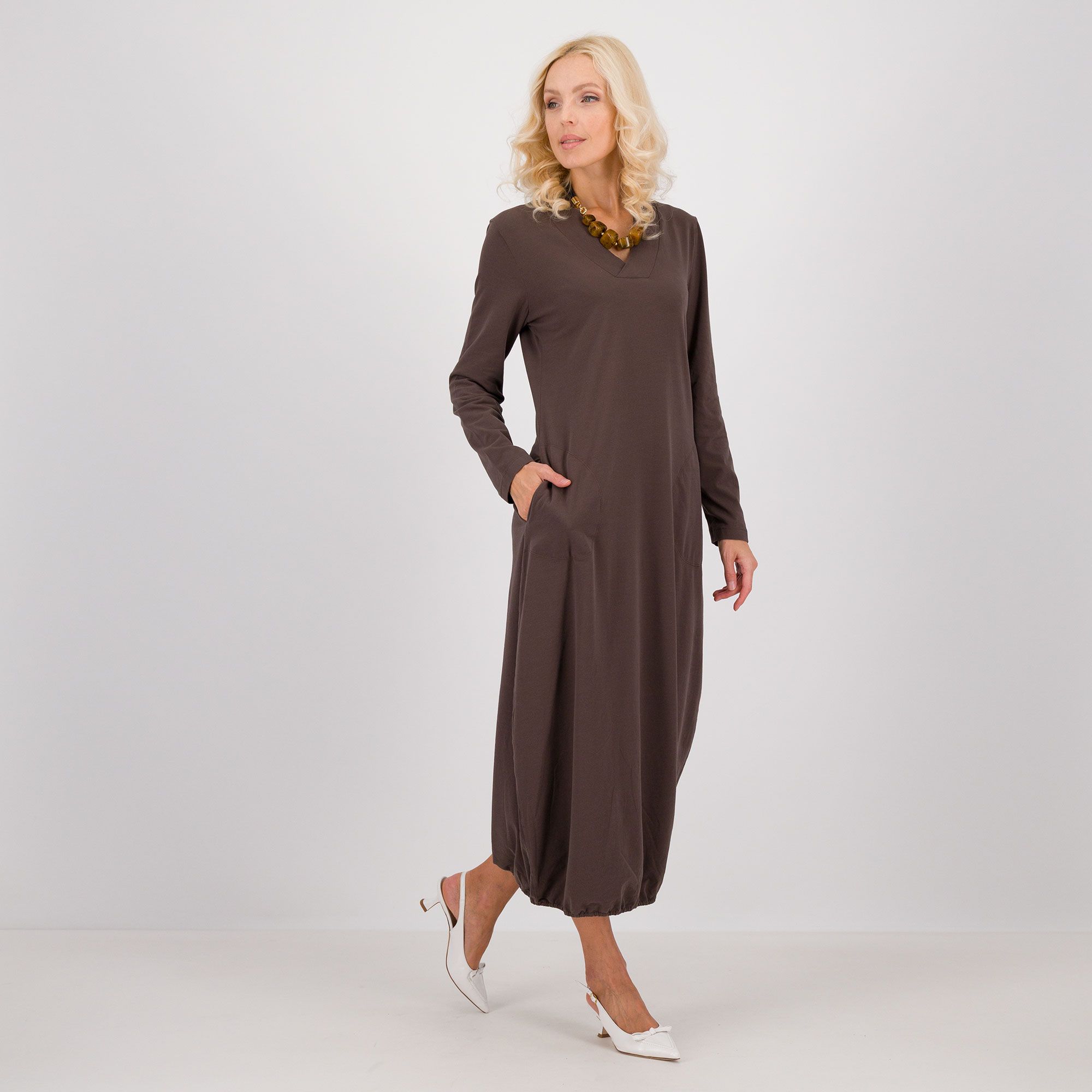 Colour Lab
Abito lungo
in jersey di cotone
stretch scollo a V