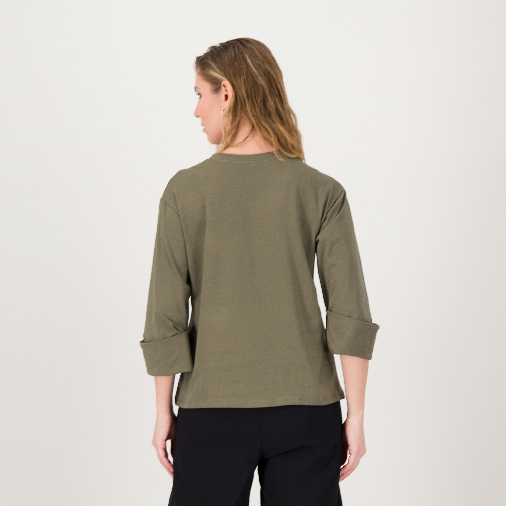 LUCREZIA SCIORTINO Maglia in jersey di cotone stretch con manica risvoltata