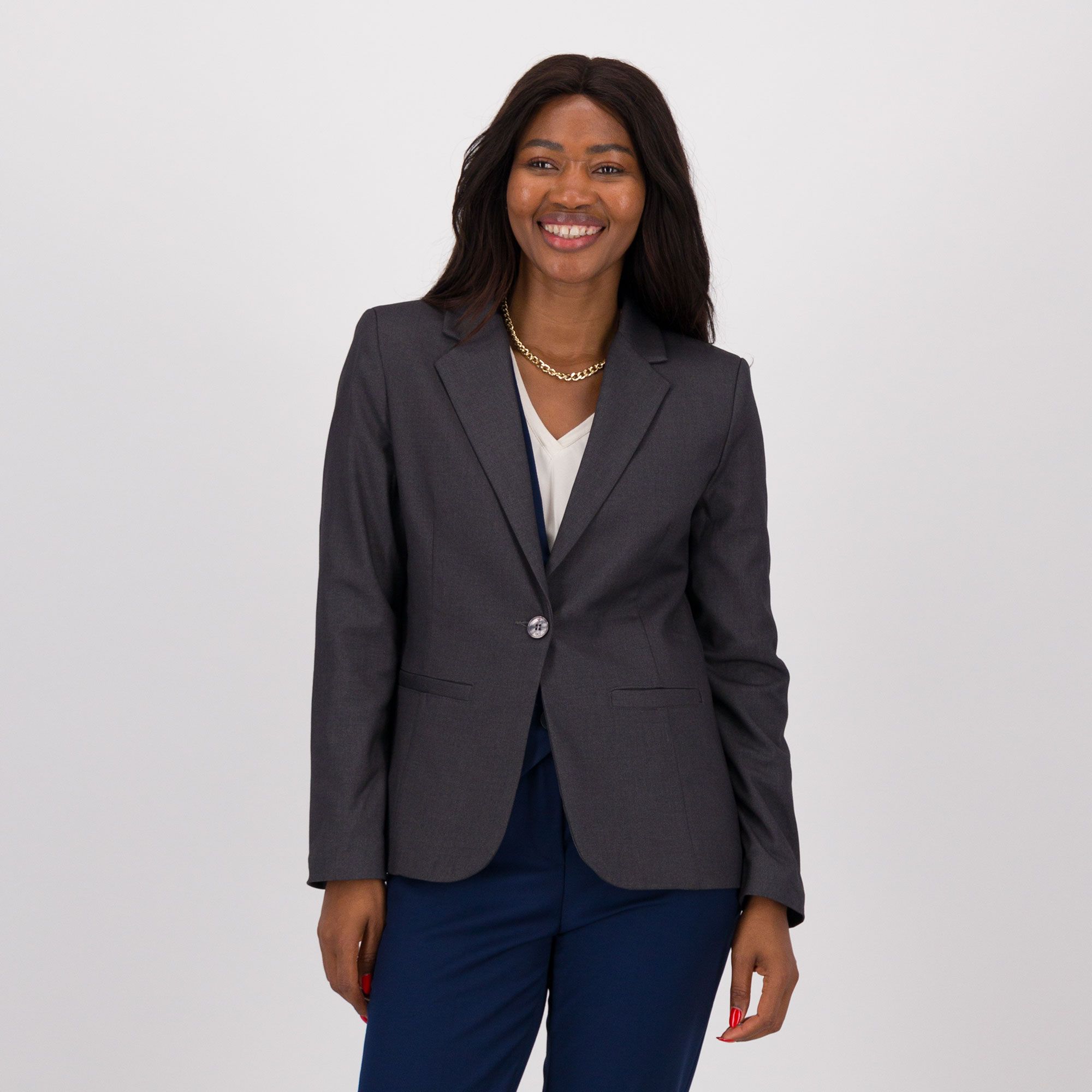 Rebeka Ross
Giacca monopetto
con collo rever,
tasche e fodera