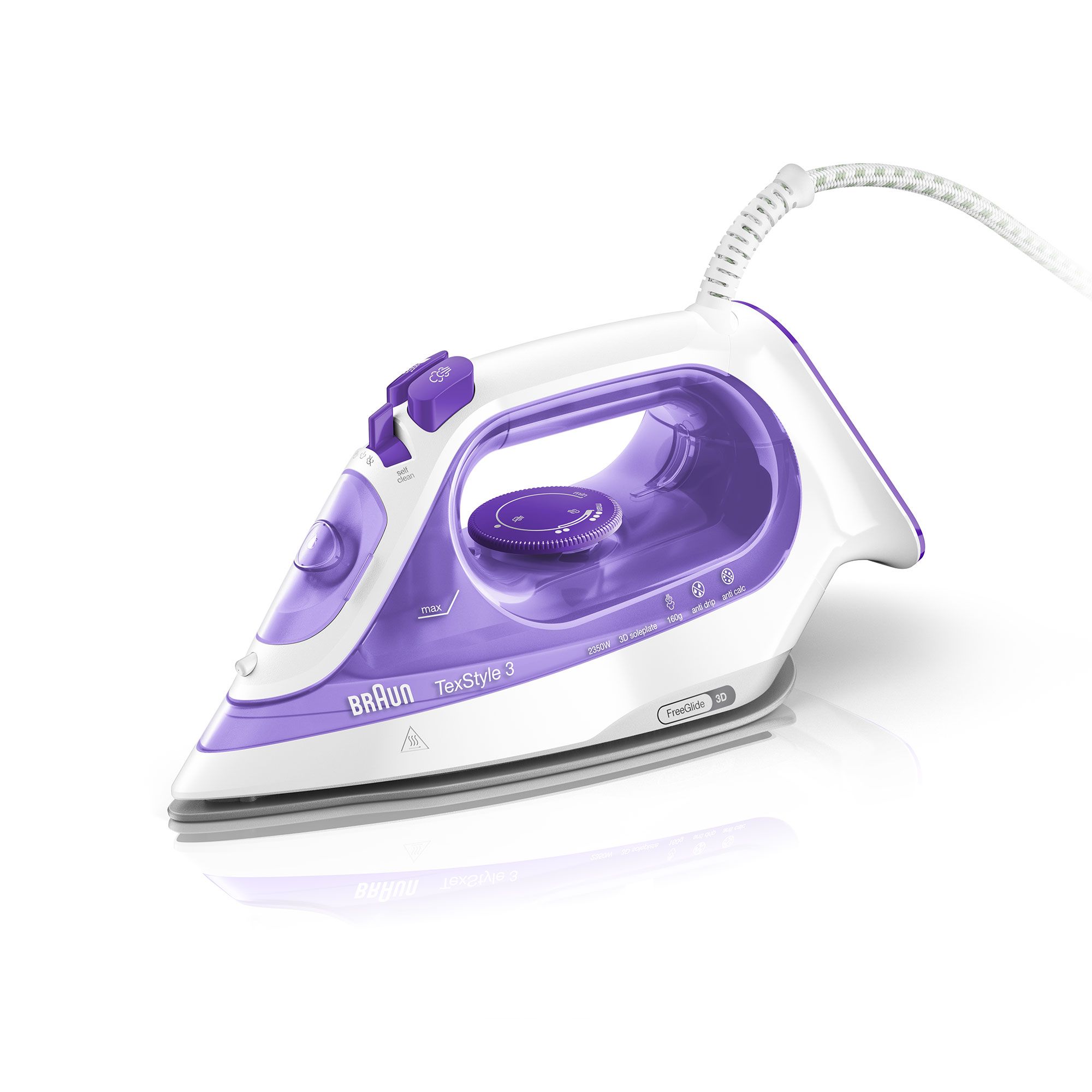 Braun Ferro da stiro a vapore TexStyle3 Piastra FreeGlide 3D