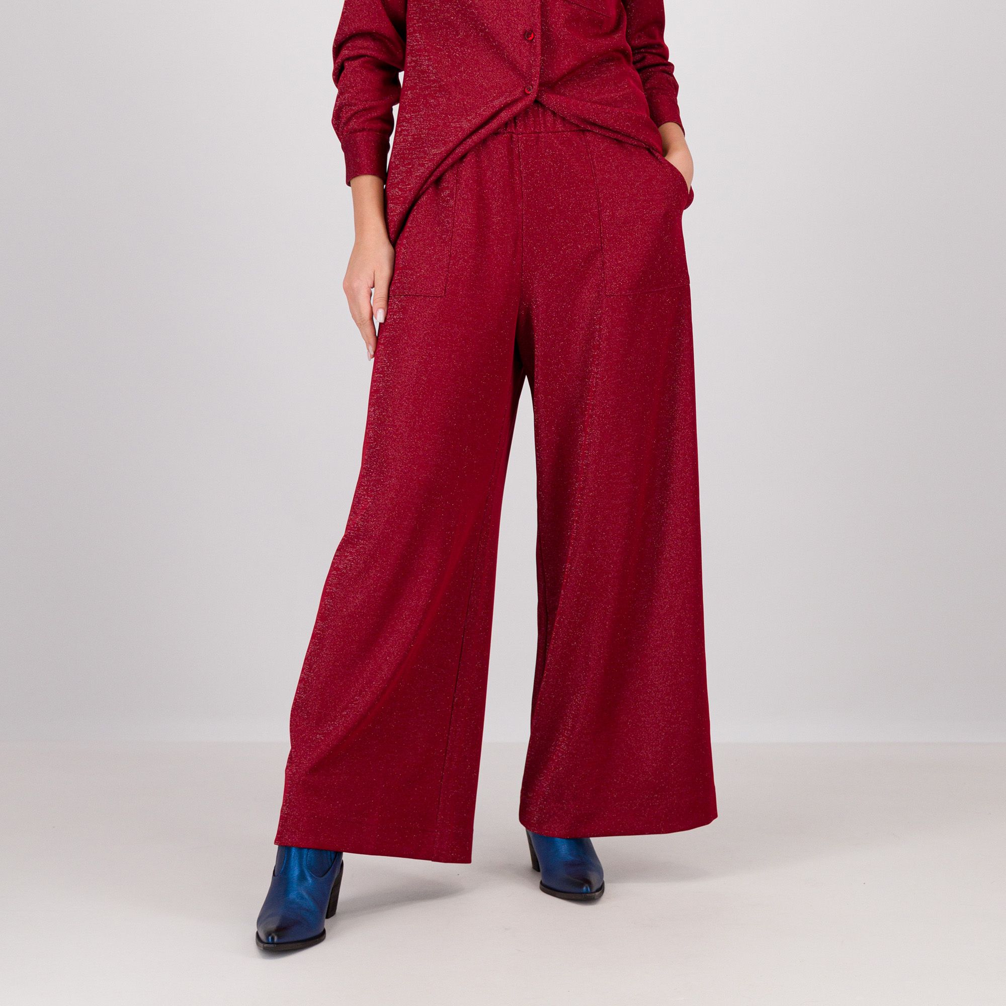 Caterina Lancini
Pantaloni in maglia
lamé con elastico
in vita