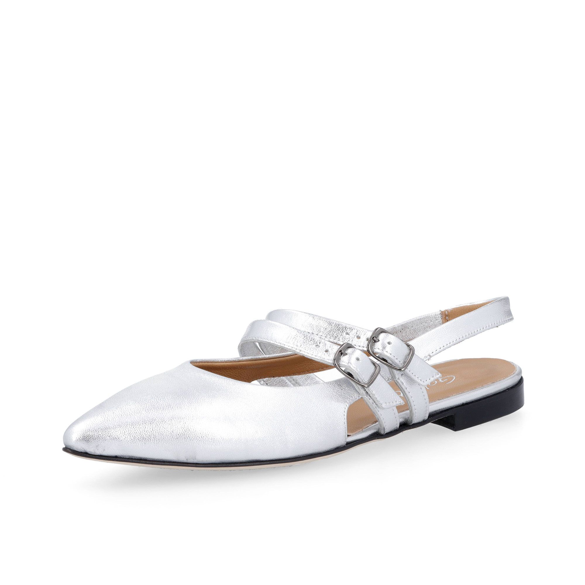 Galieti
Slingback in pelle
con due cinturini
e tacco 1,5 cm