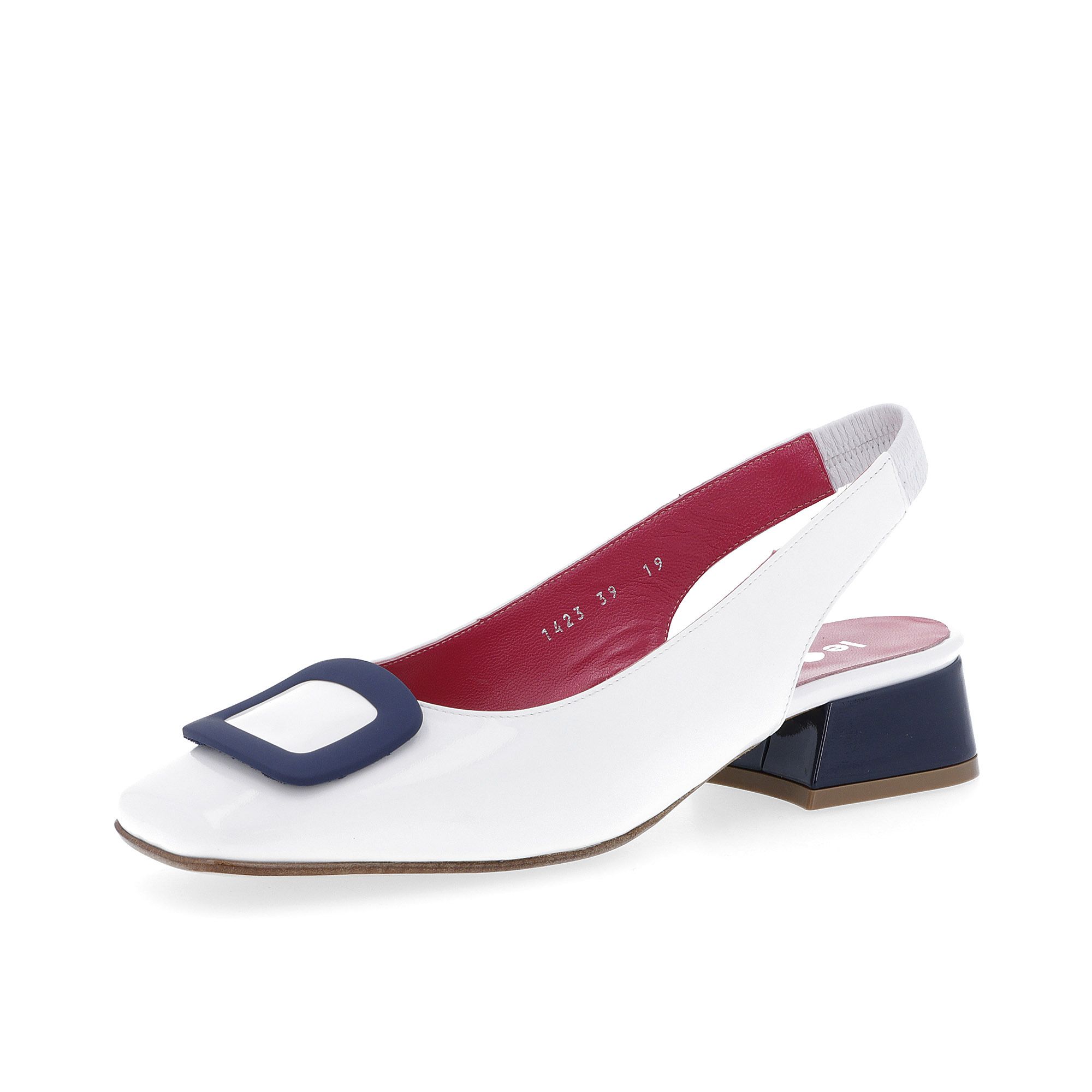 Le Babe Sandalo slingback in pelle effetto vernice
