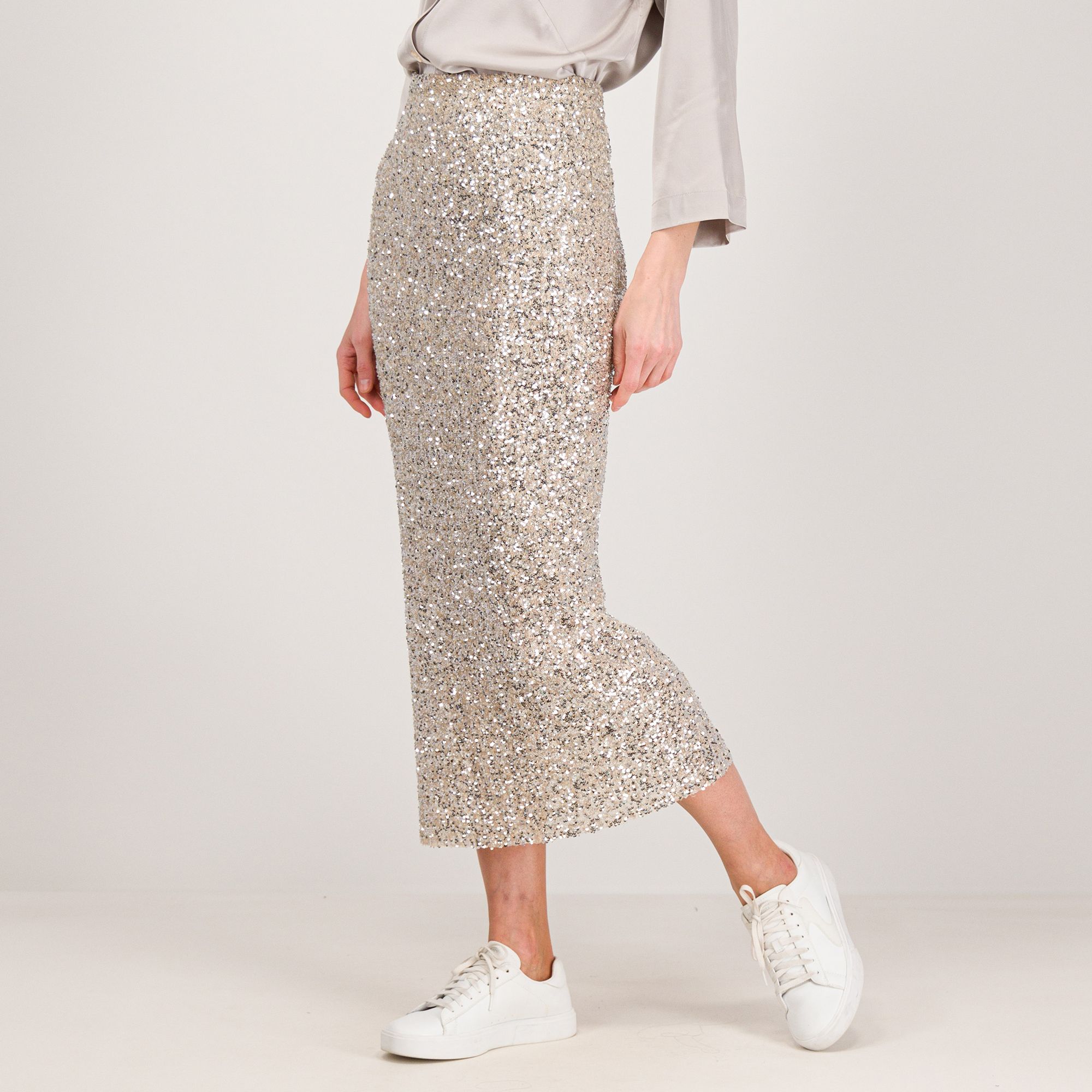 M’ama Gonna midi in paillettes con sottogonna