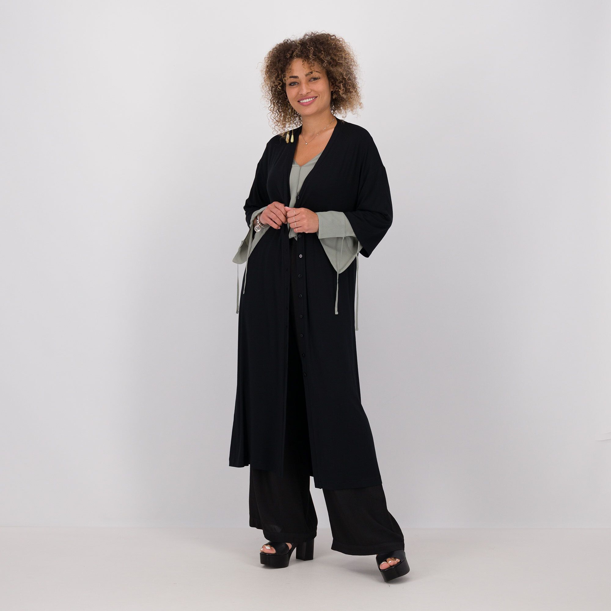 Caterina Lancini Cardigan lungo in maglia di viscosa