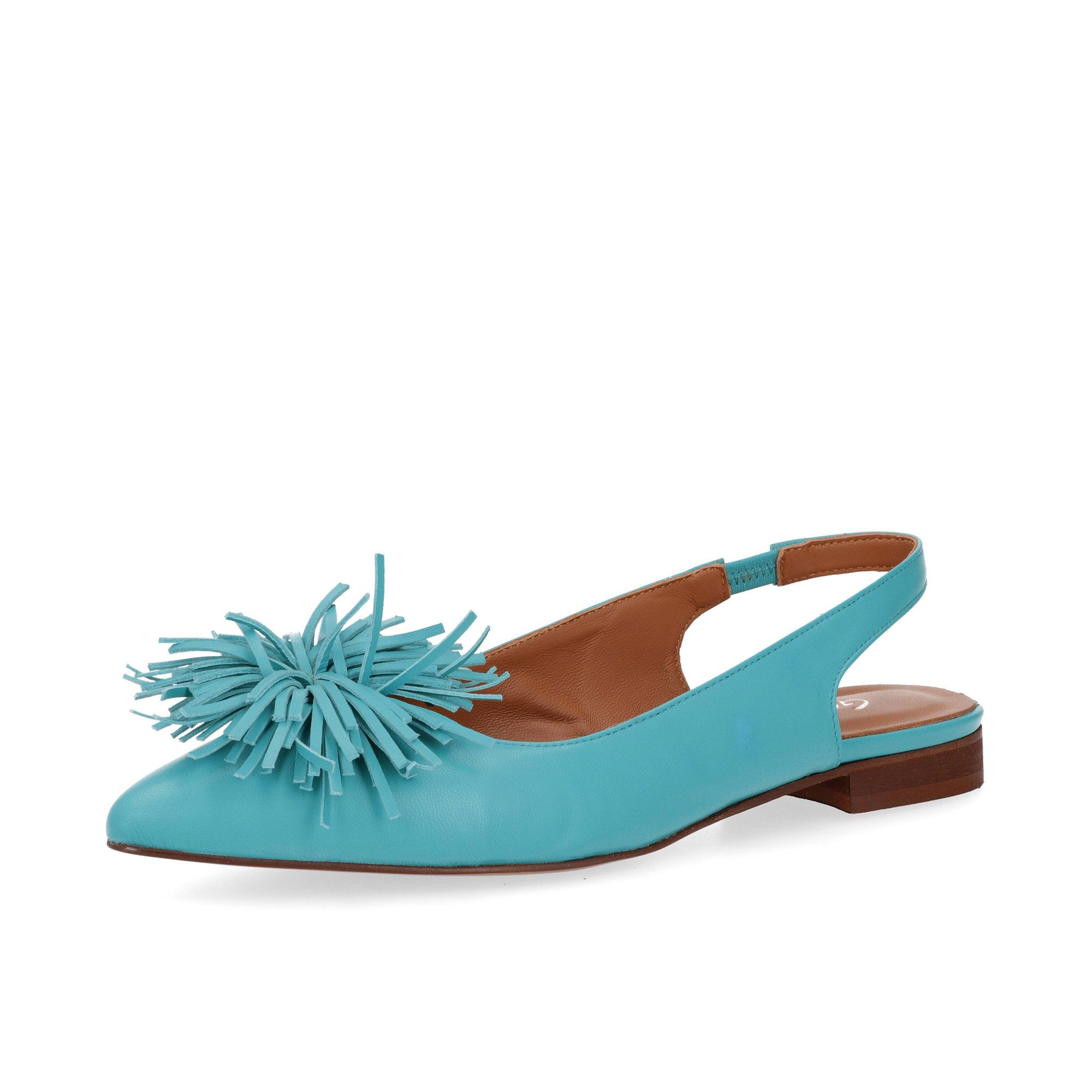 Galieti
Slingback in pelle
con fiore e 
tacco 2,5 cm