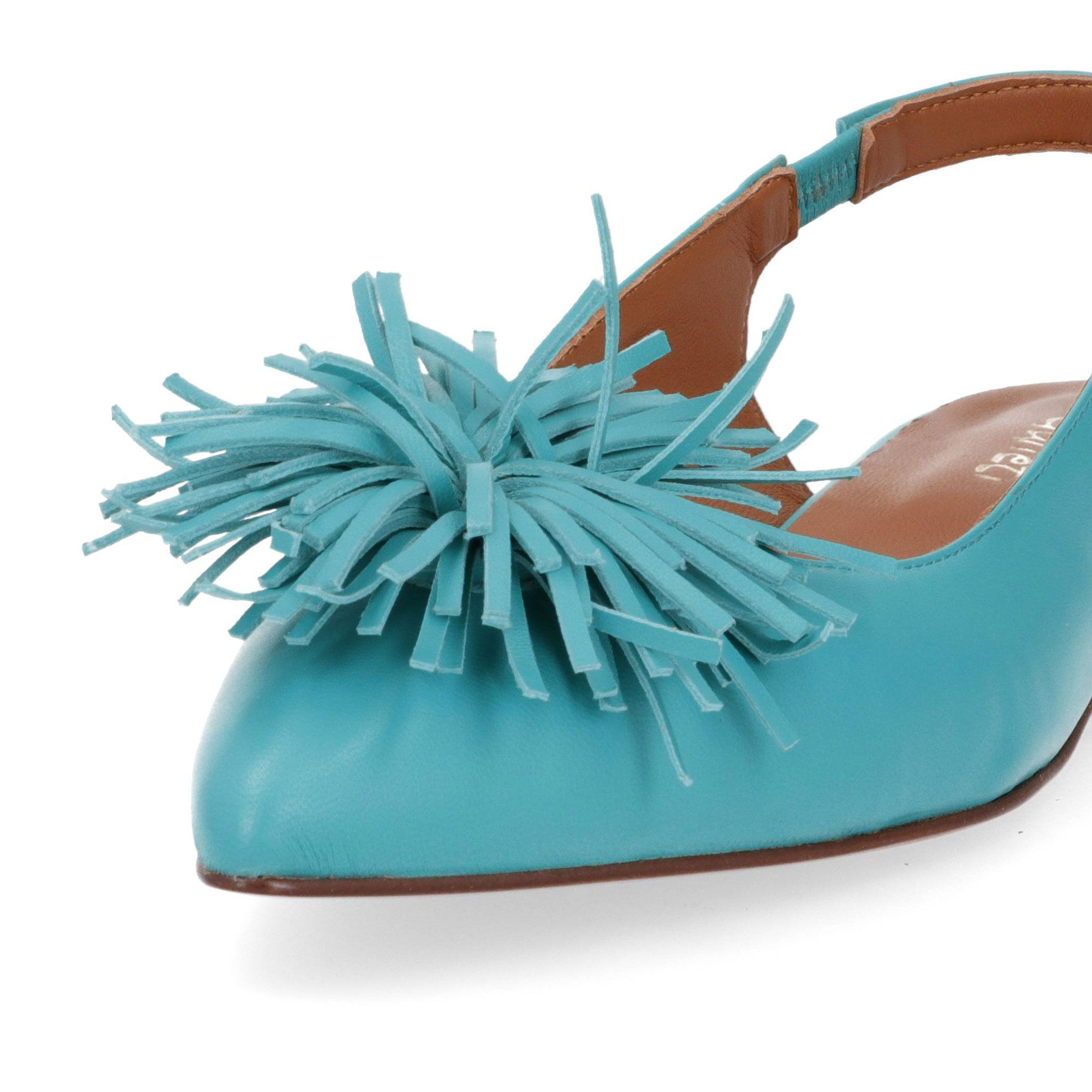 Galieti Slingback in pelle con fiore e tacco 2,5 cm