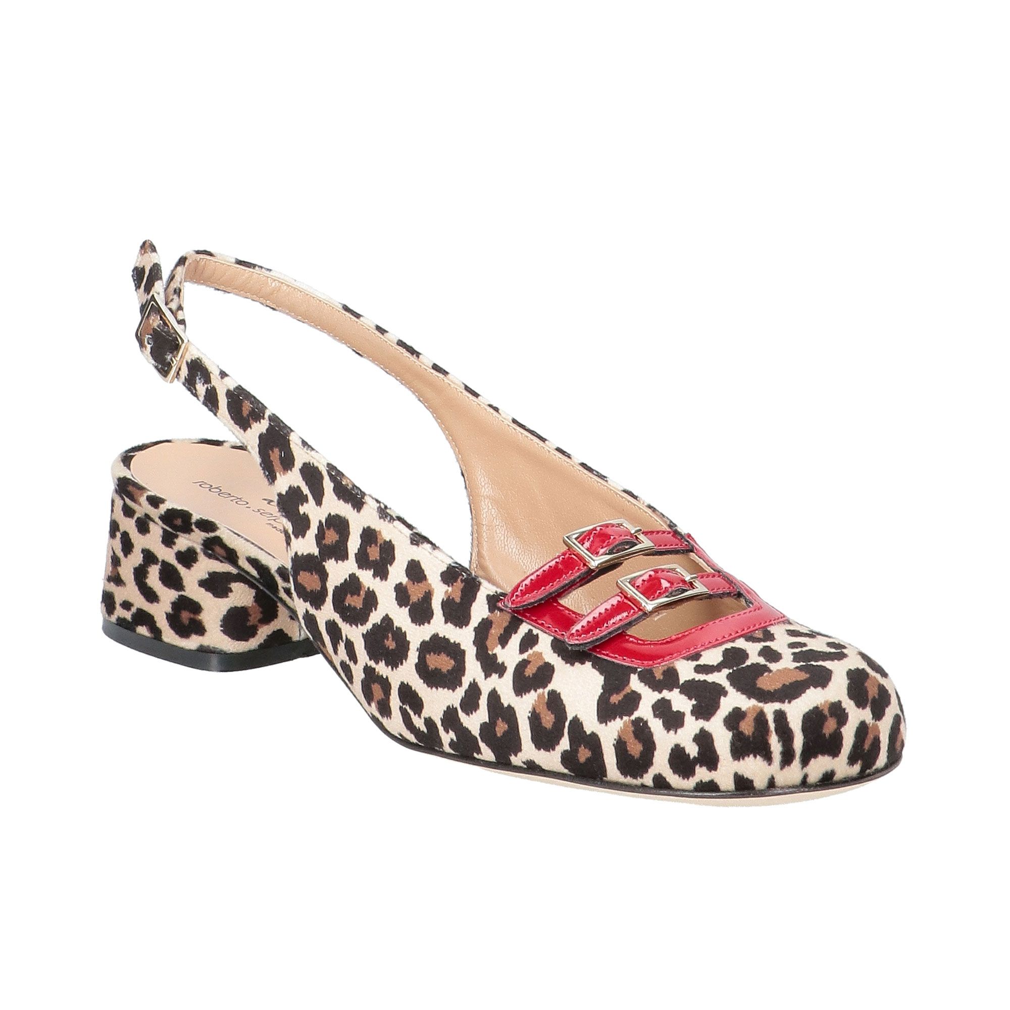 Le Serpentini
Slingback in pelle
con due cinturini
e tacco 4 cm
