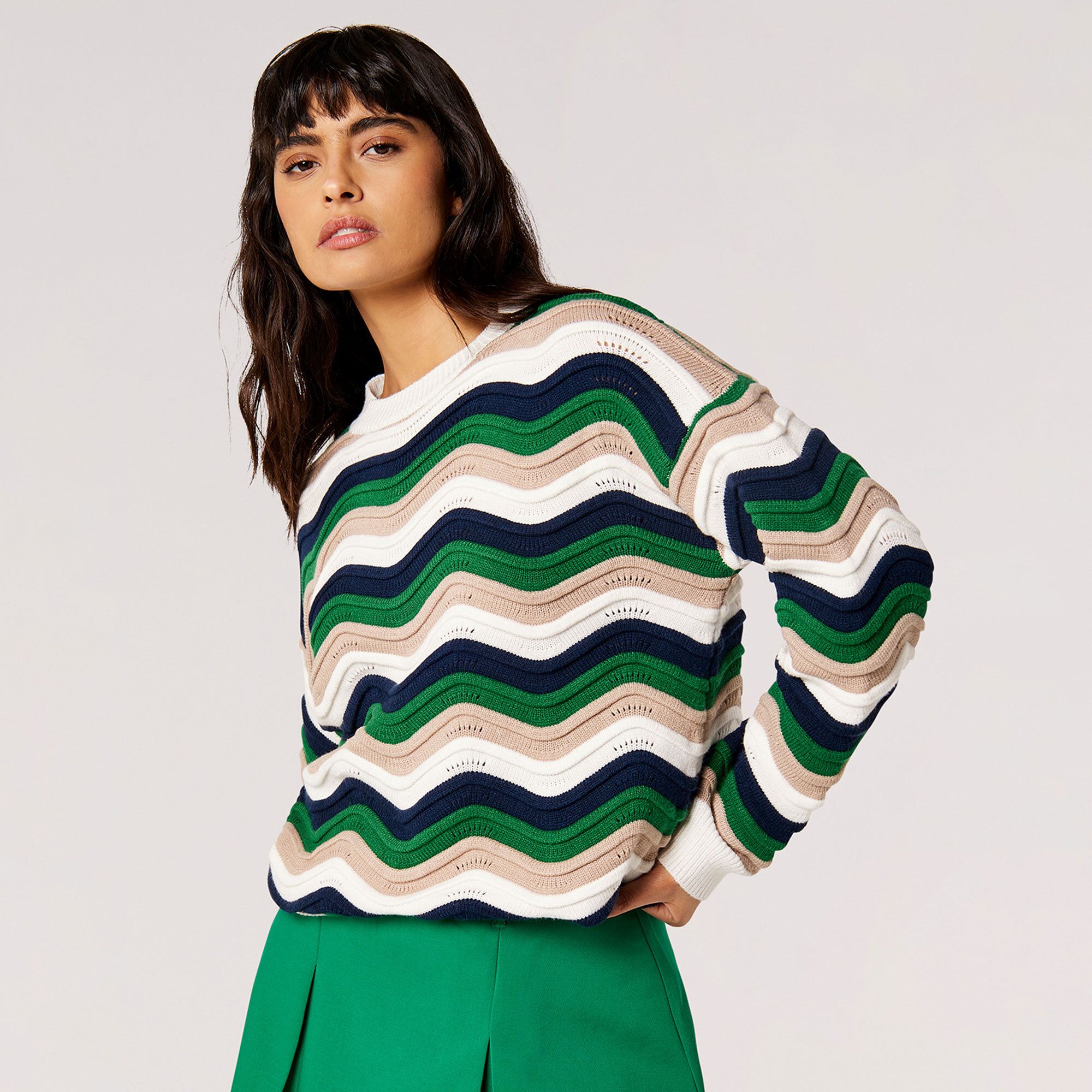 APRICOT
Maglione con
lavorazione a
onde colorate