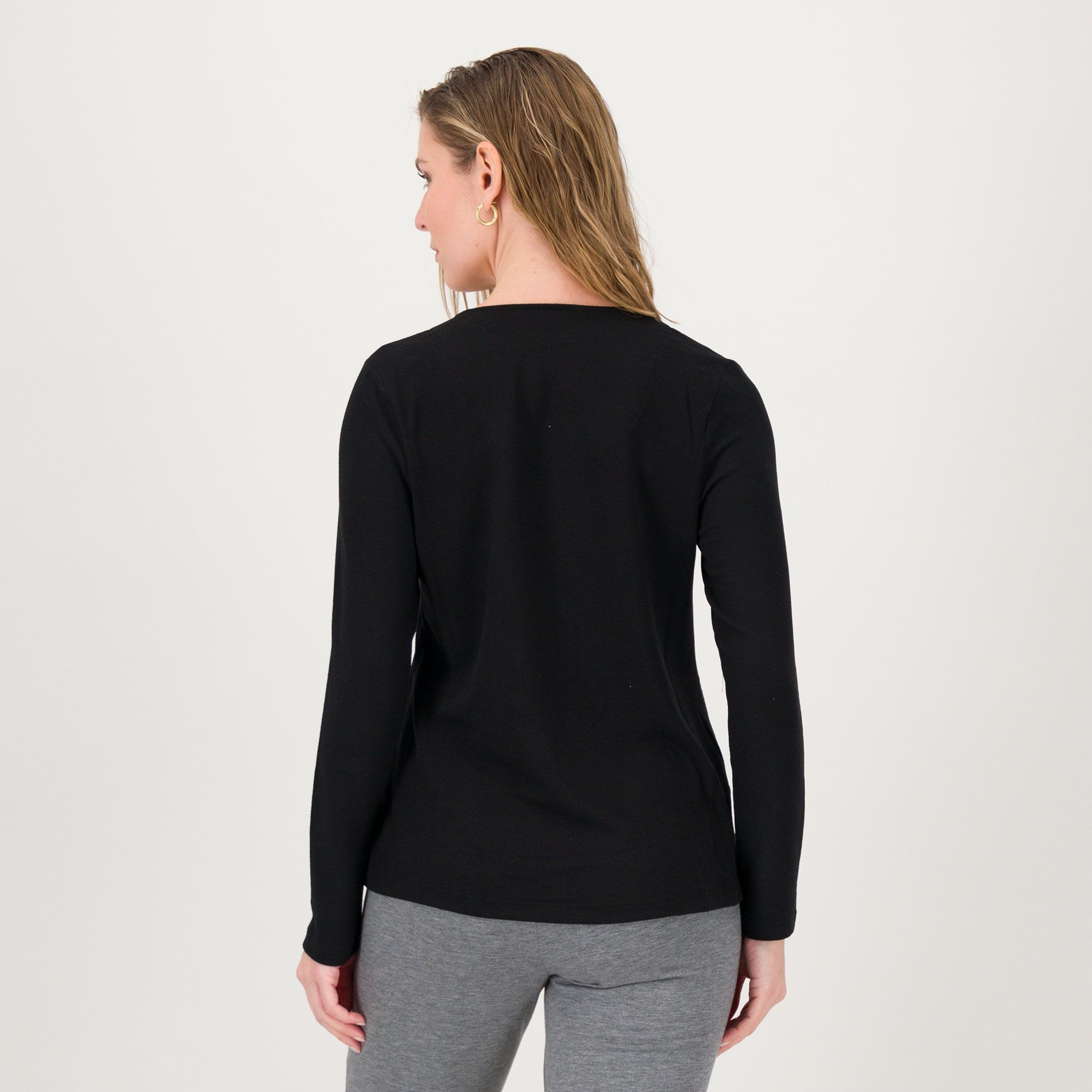 Denim & Co Maglia in jersey con motivo sfondo piega al centro