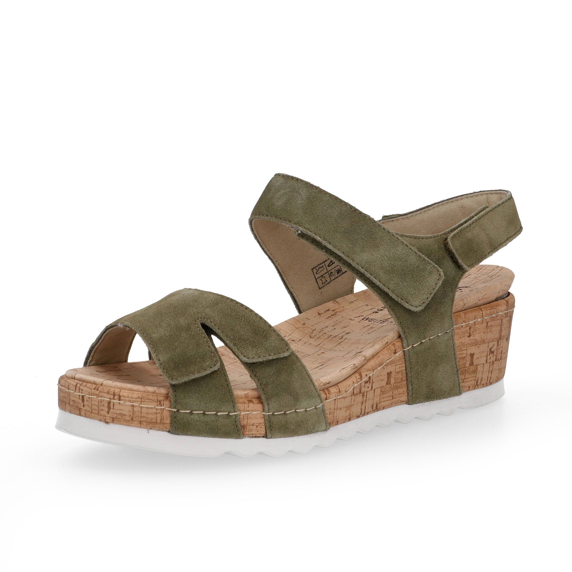Vitaform
Sandali in pelle
scamosciata con
velcro e zeppa 5 cm