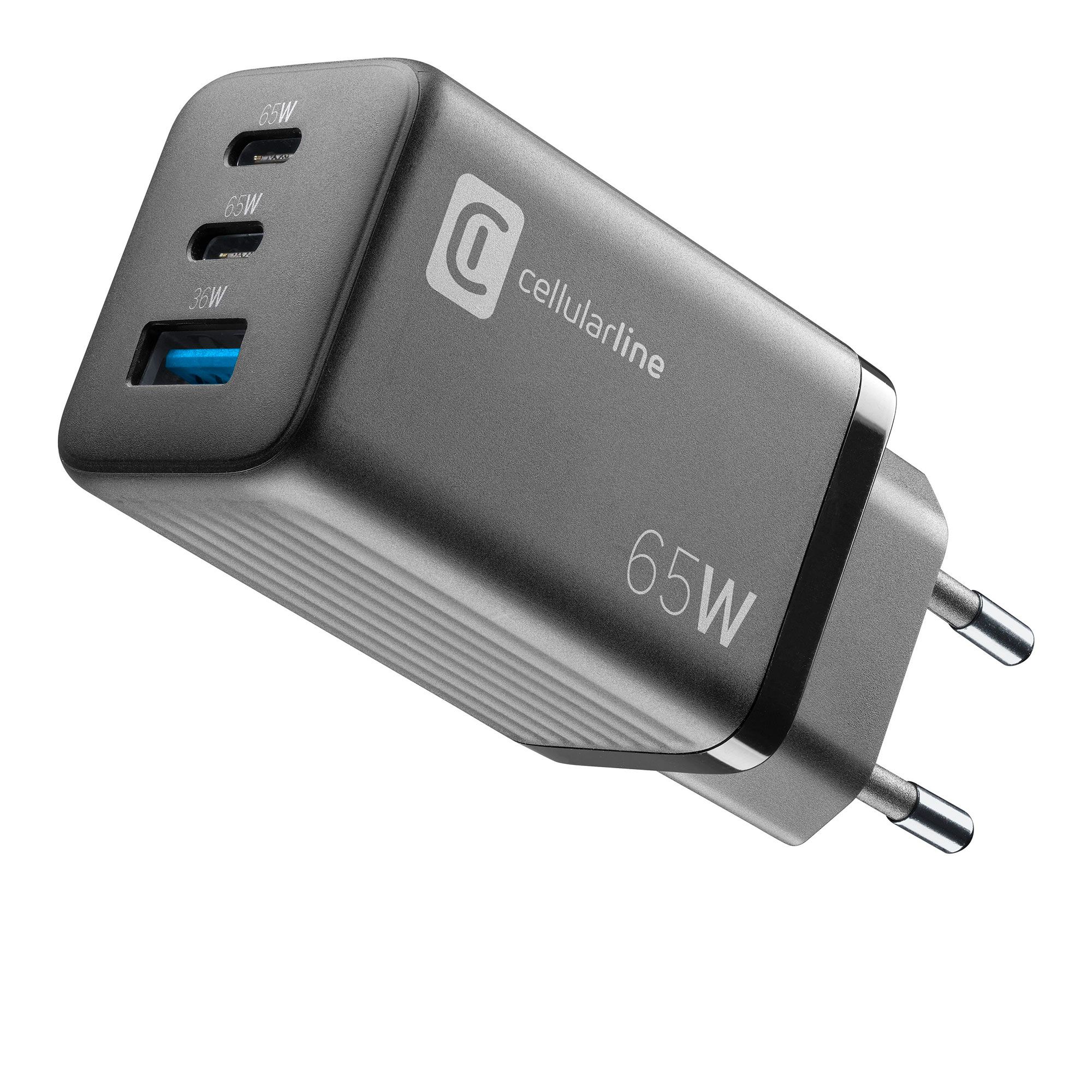Cellularline
Caricabatterie
Multipower Micro 65W
con 3 porte USB-C