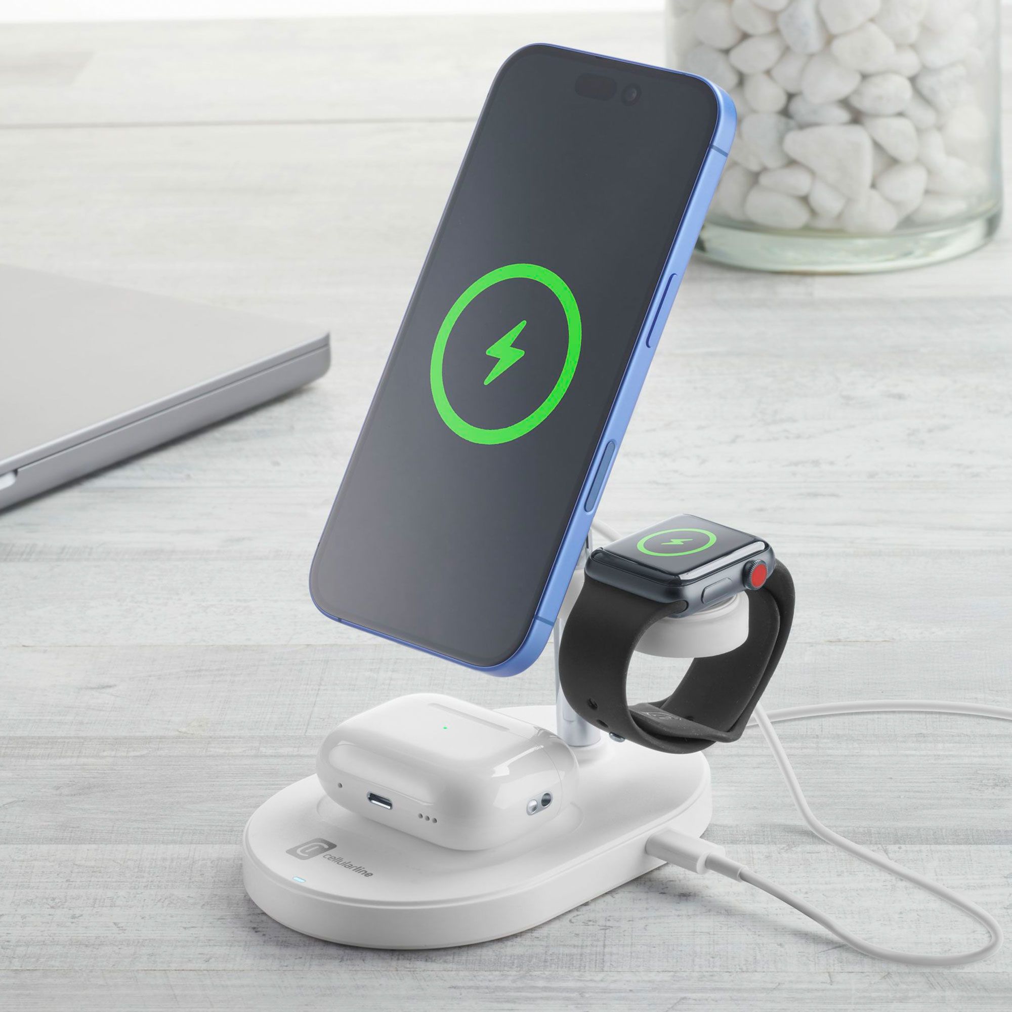 Cellularline Caricabatteria wireless 3 in 1 Mag Trio