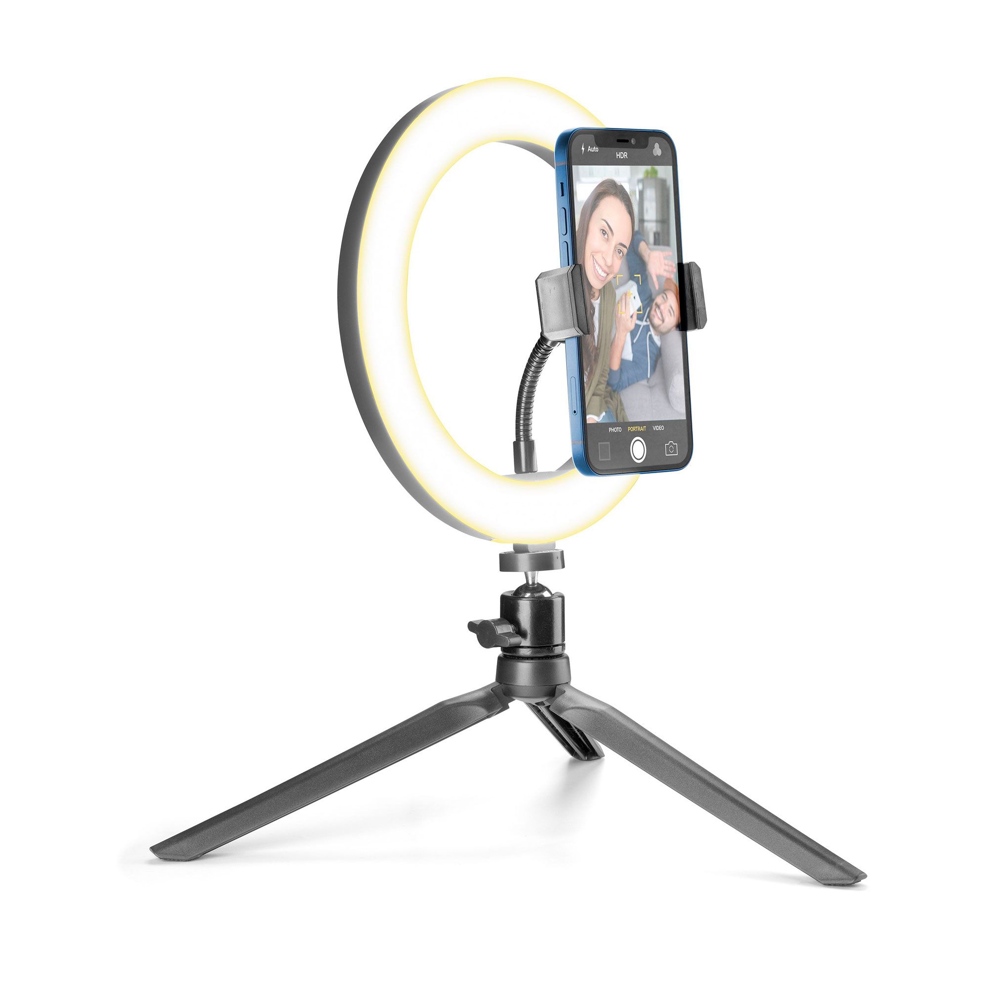 Cellularline
Selfie Ring con 3
modalità di luce e
treppiede regolabile
