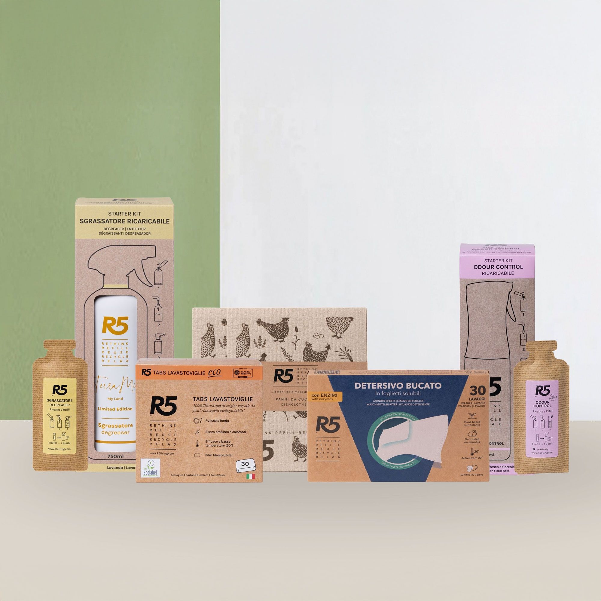 R5 Living Kit prodotti essenziali pulizia casa