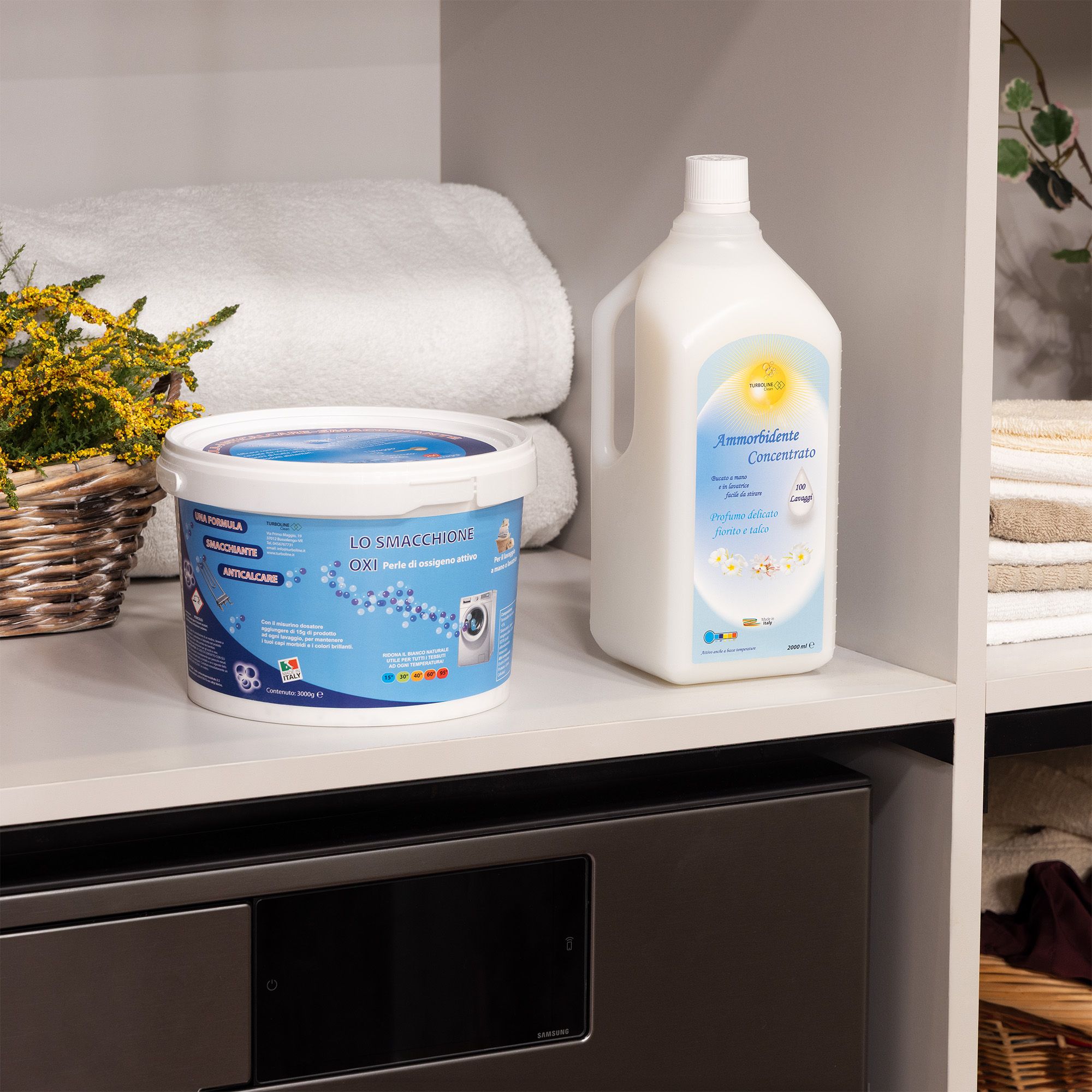 Turboline
Set bucato:
Smacchione 3 kg +
ammorbidente 2 litri